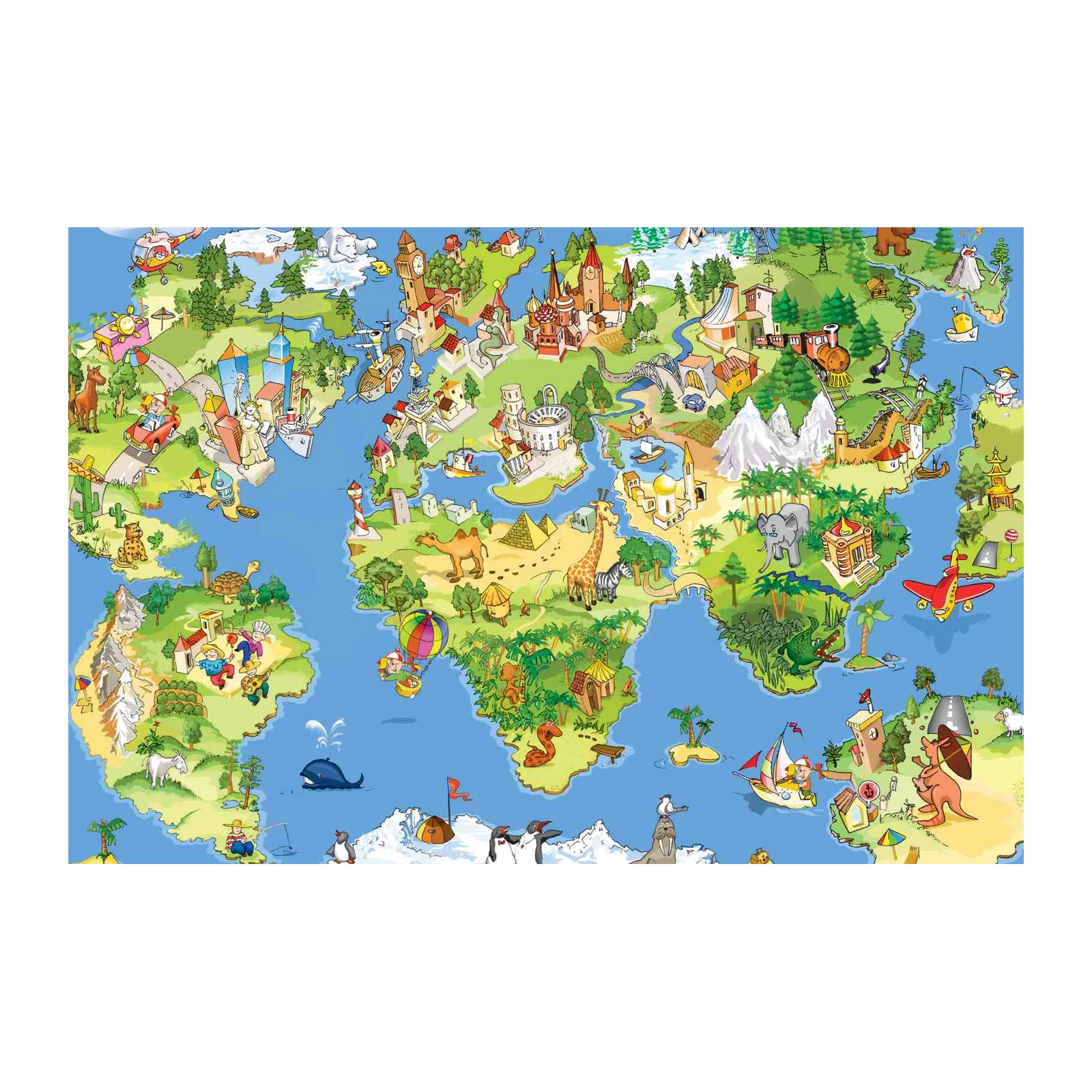 Whimsical World Map Kids Wall Art Wall Art