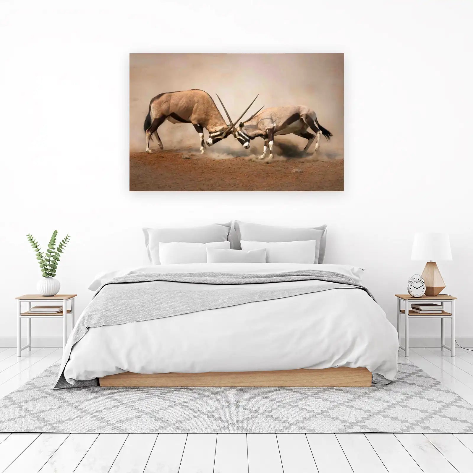 Majestic Oryx Duel Desert Scene Wall Art