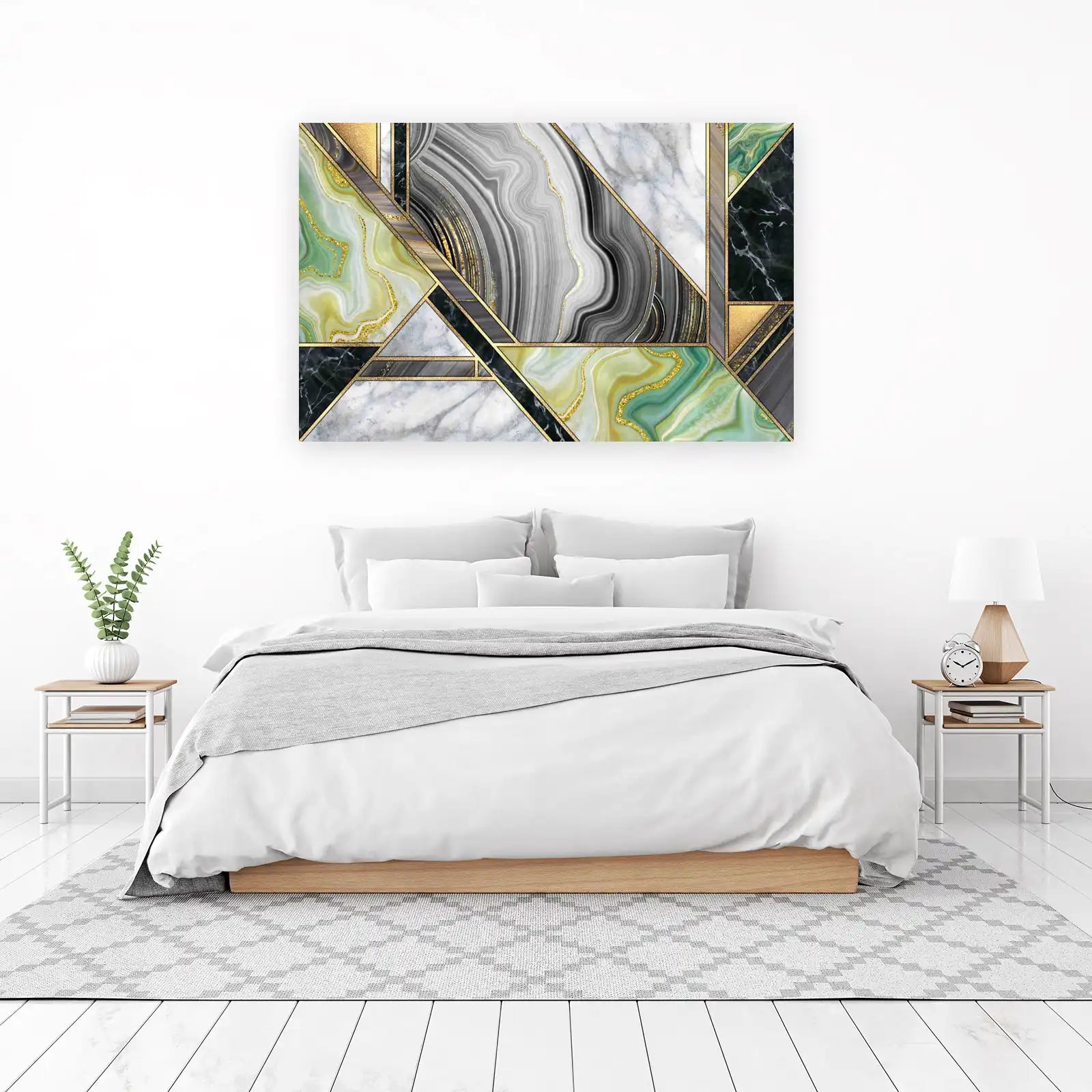 Luxury Agate Geometric Gold Wall Art
