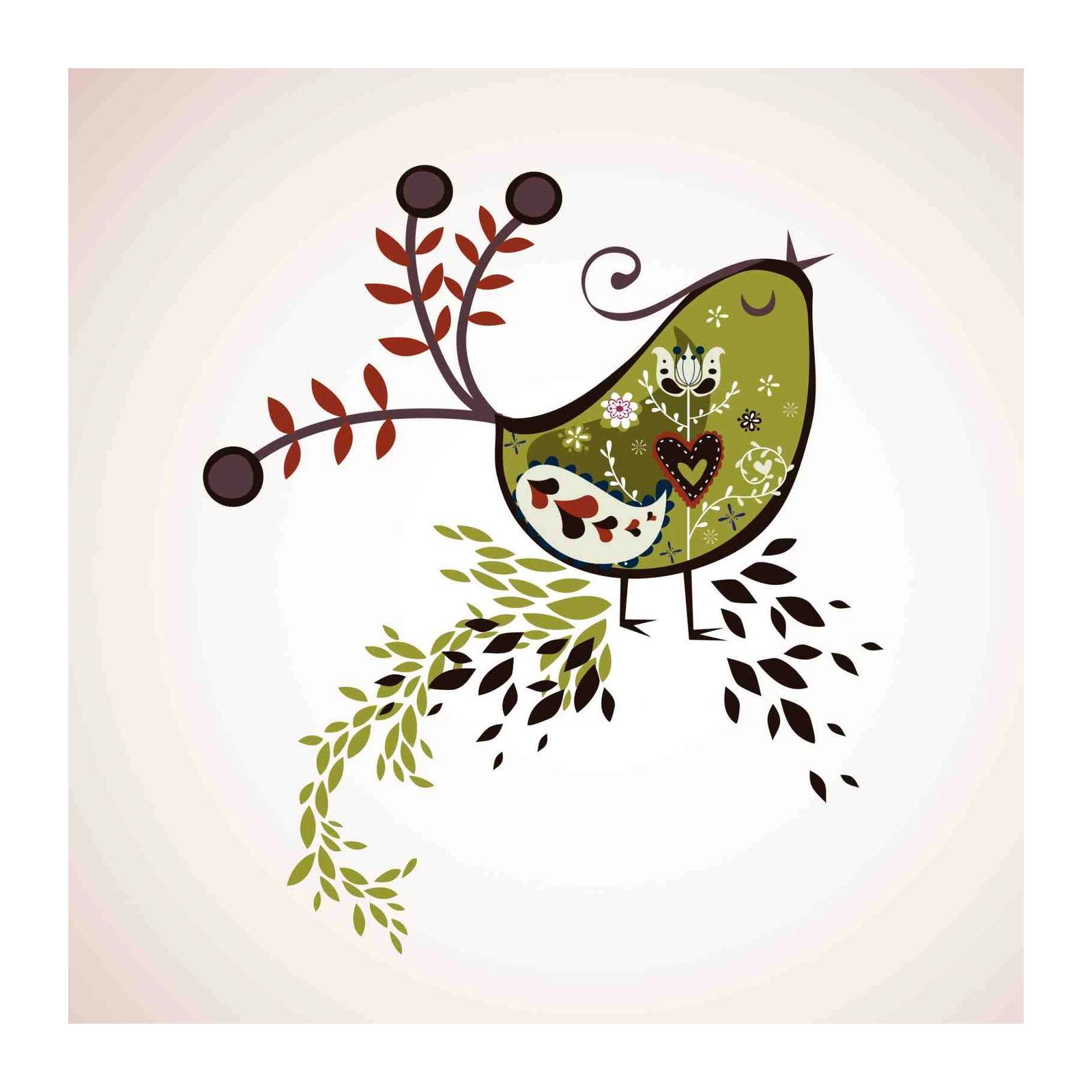 Whimsical Folk Art Bird Wall Art