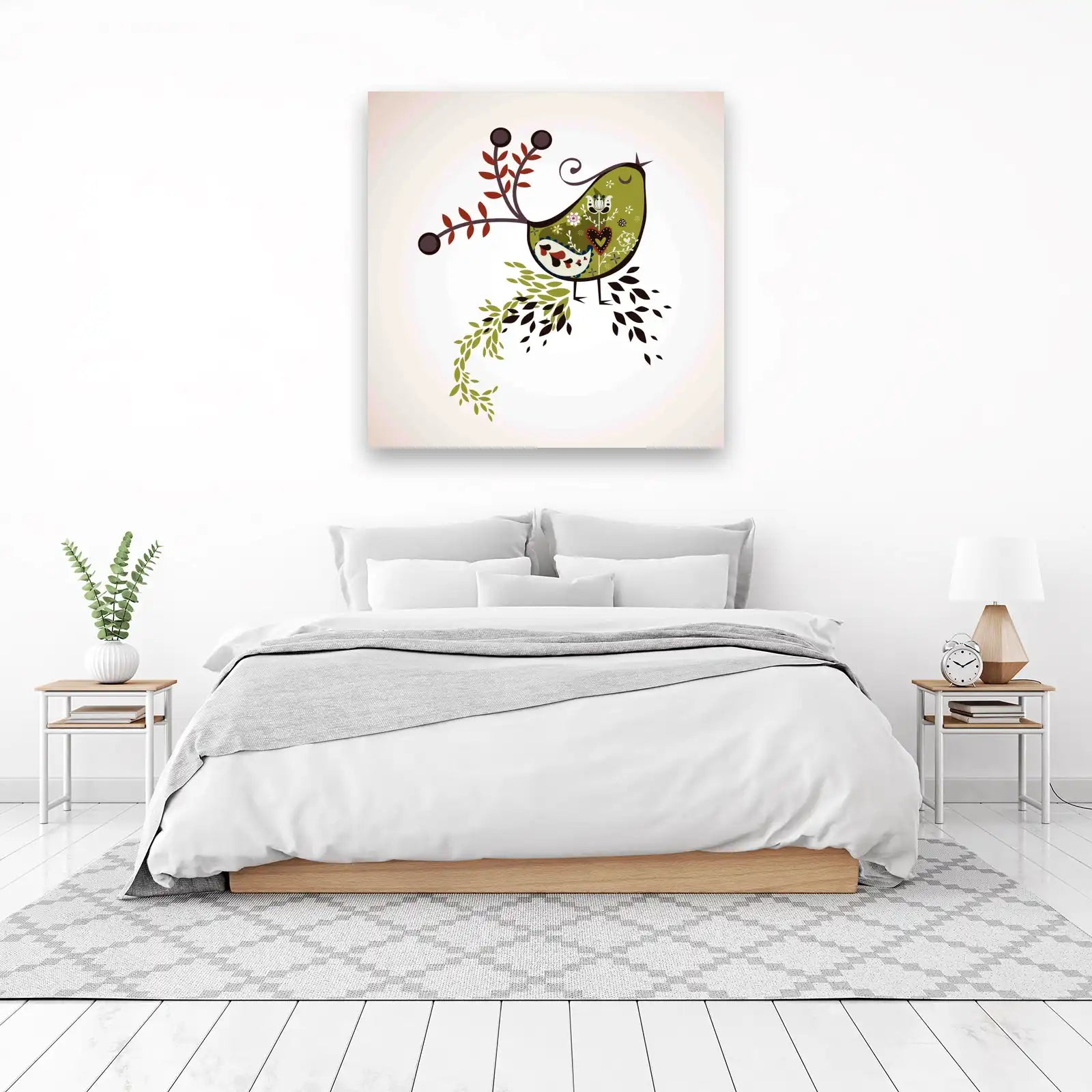 Whimsical Folk Art Bird Wall Art