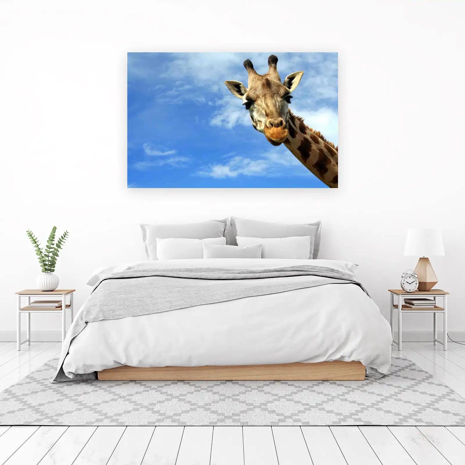 Majestic Giraffe Sky Gaze Wall Art