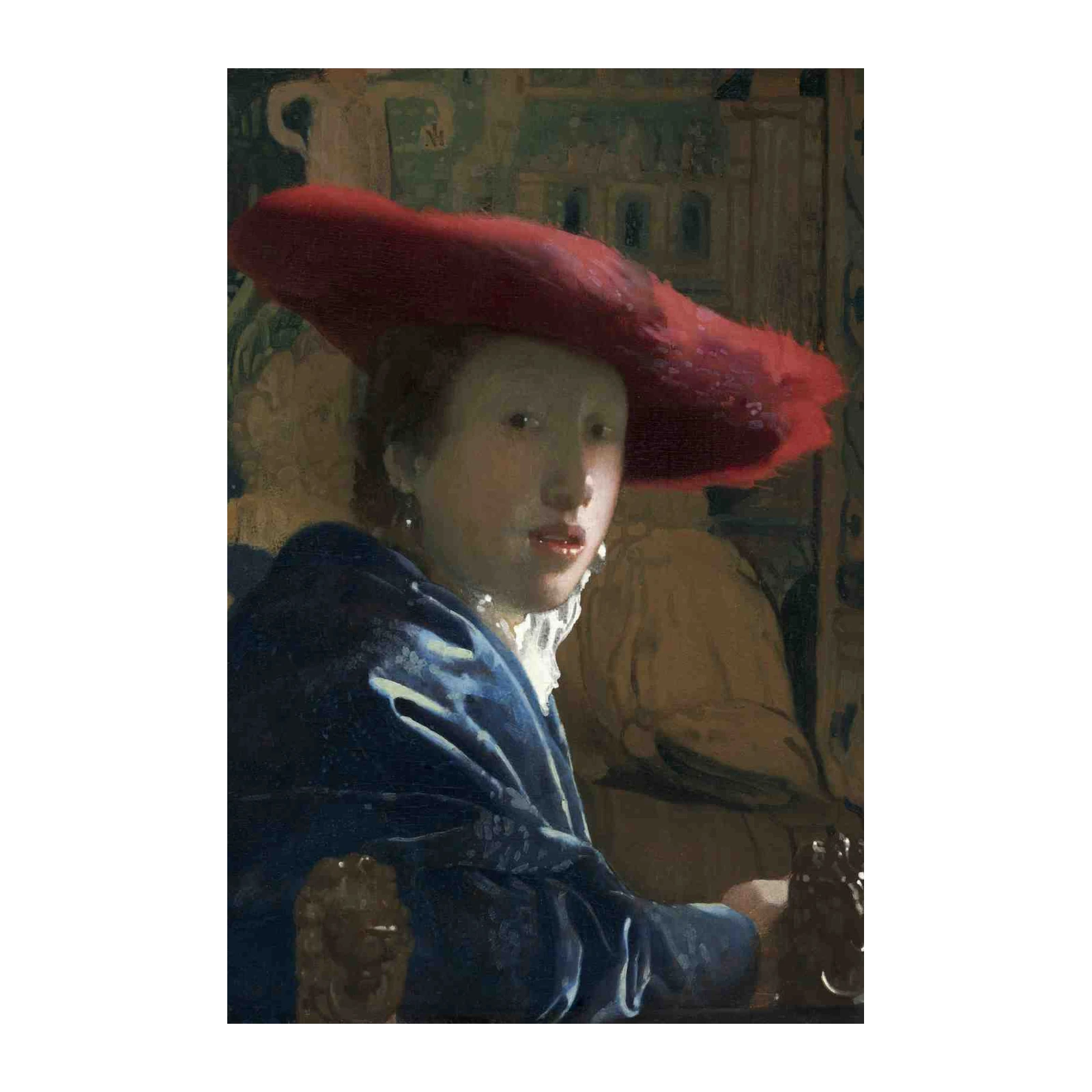 Girl with Red Hat Classic Art Wall Art