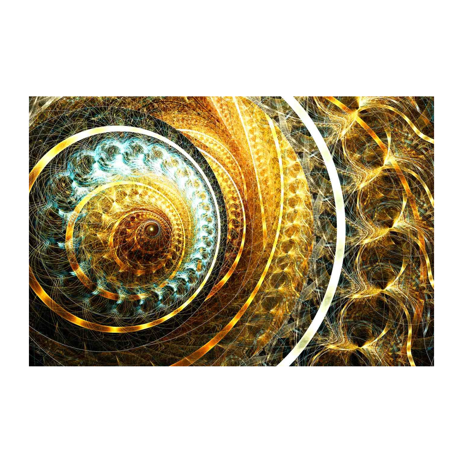 Golden Spiral Abstract Fractal Art Wall Art