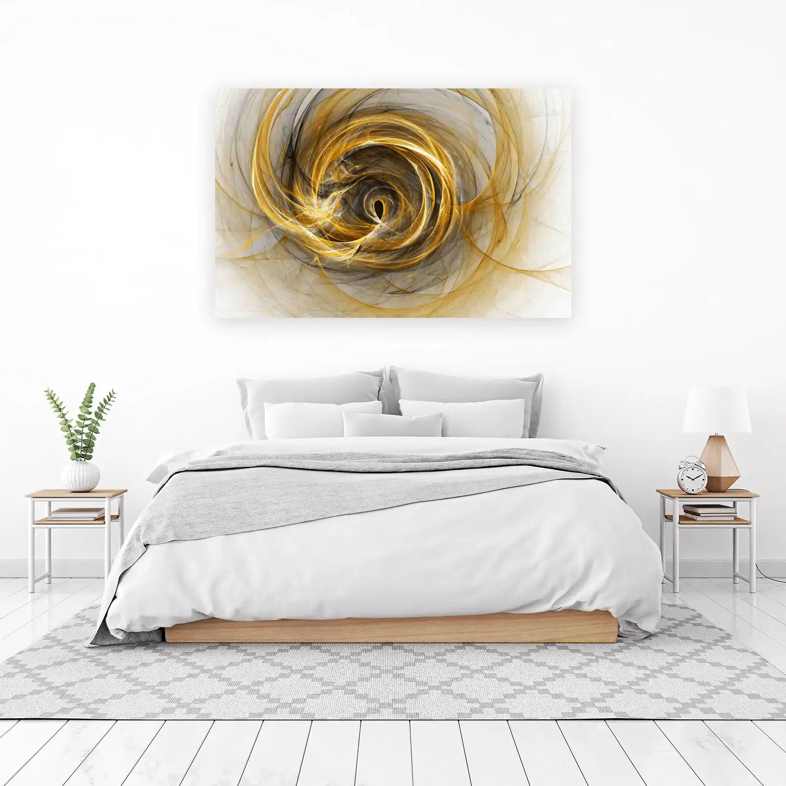 Gold Swirl Abstract Fractal Wall Art
