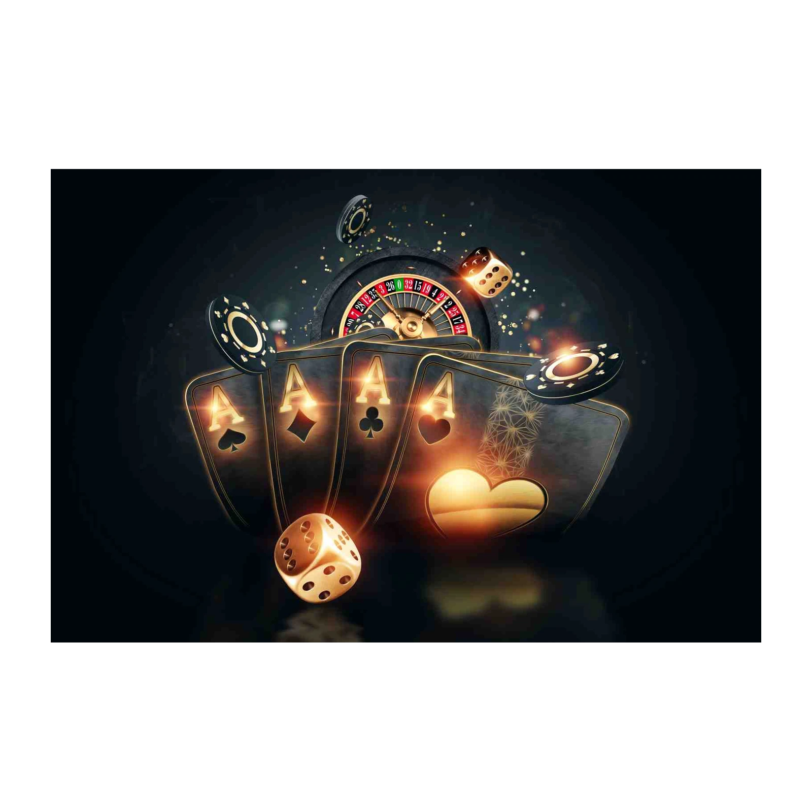 Lucky Aces Casino Game Wall Art