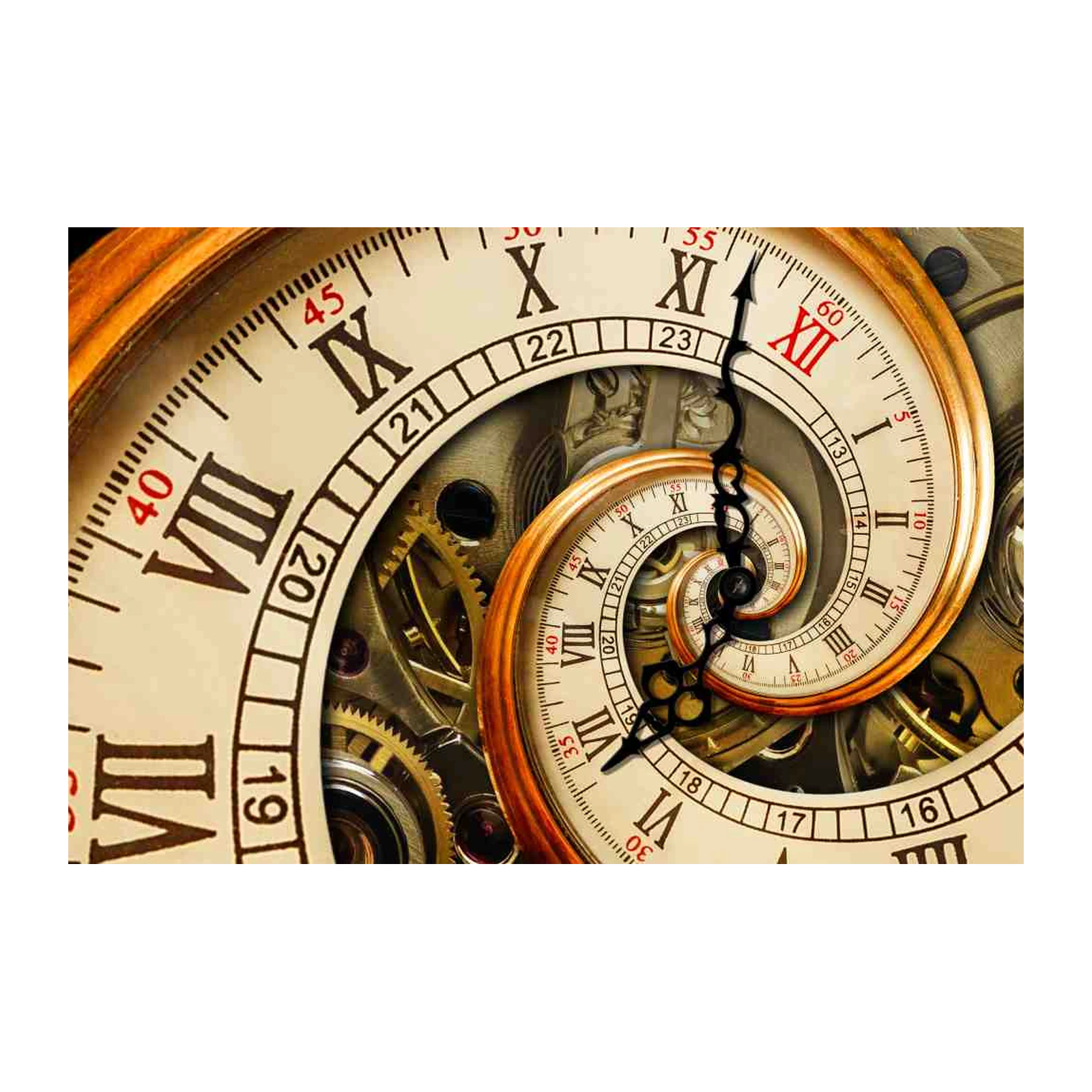 Timeless Spiral Clock Vintage Wall Art