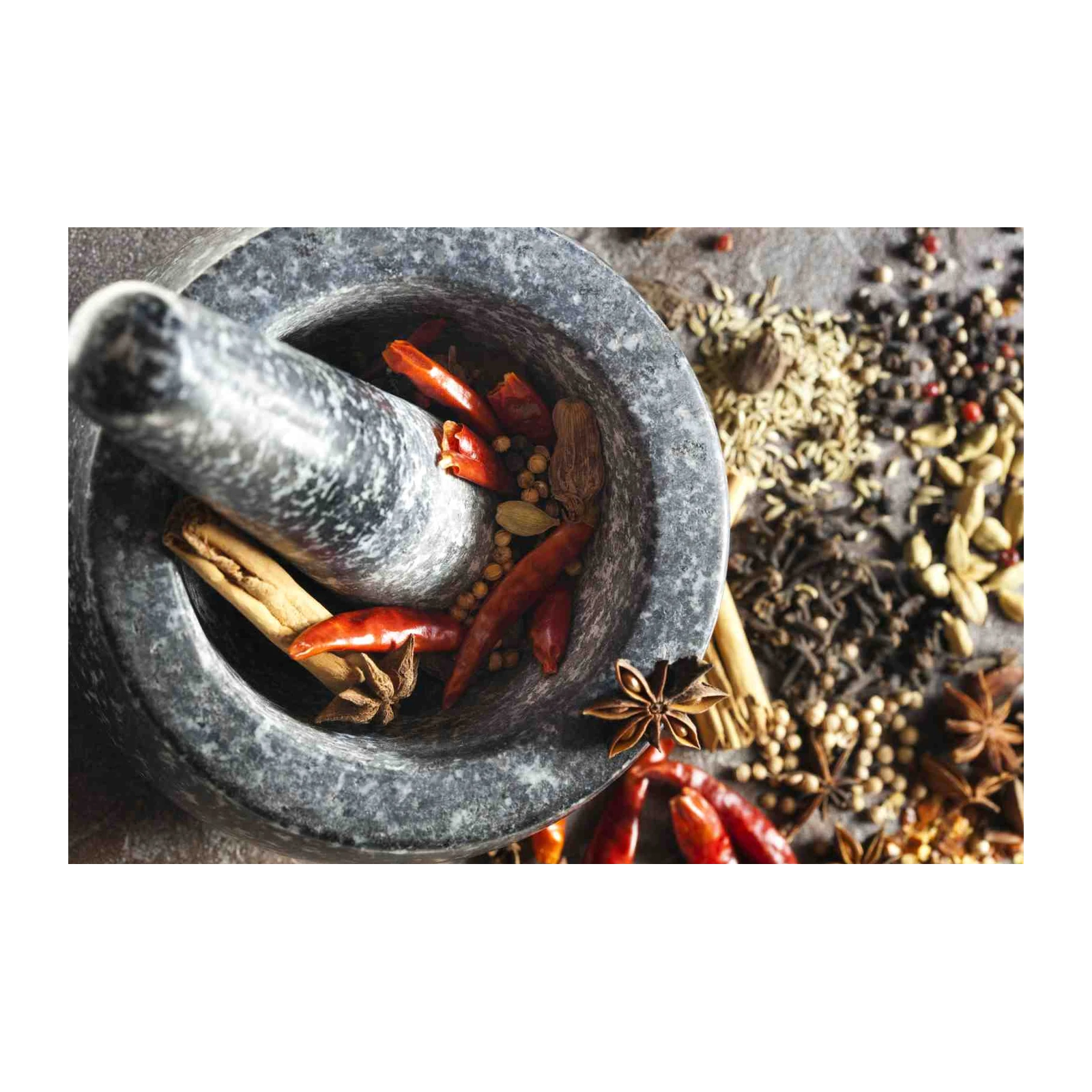 Spices & Chili Mortar Abstract Wall Art