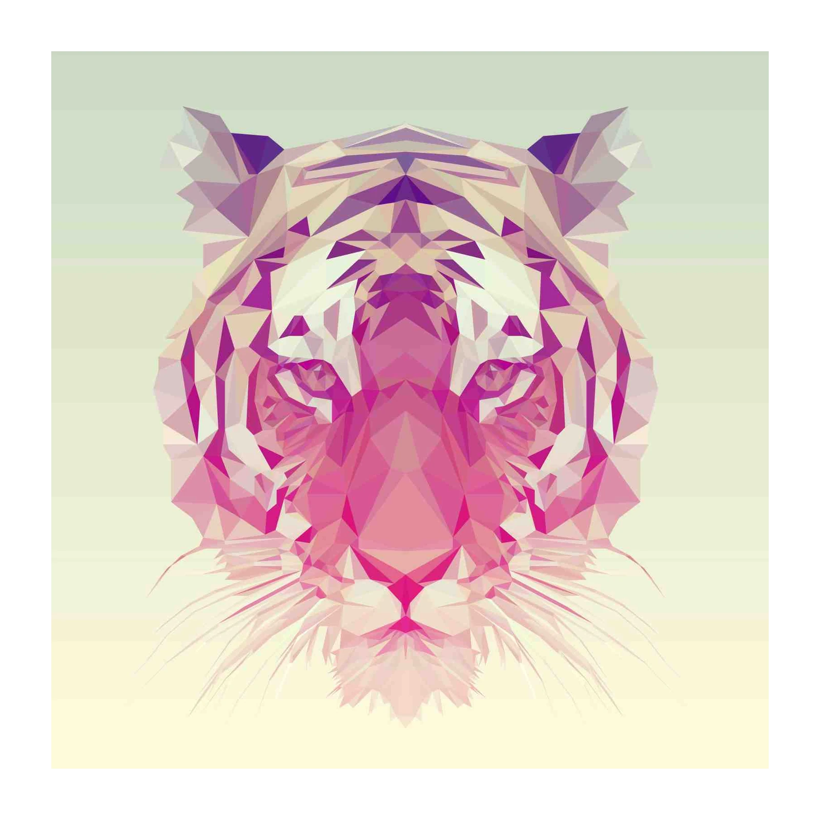 Geometric Pink Tiger Wall Art Wall Art