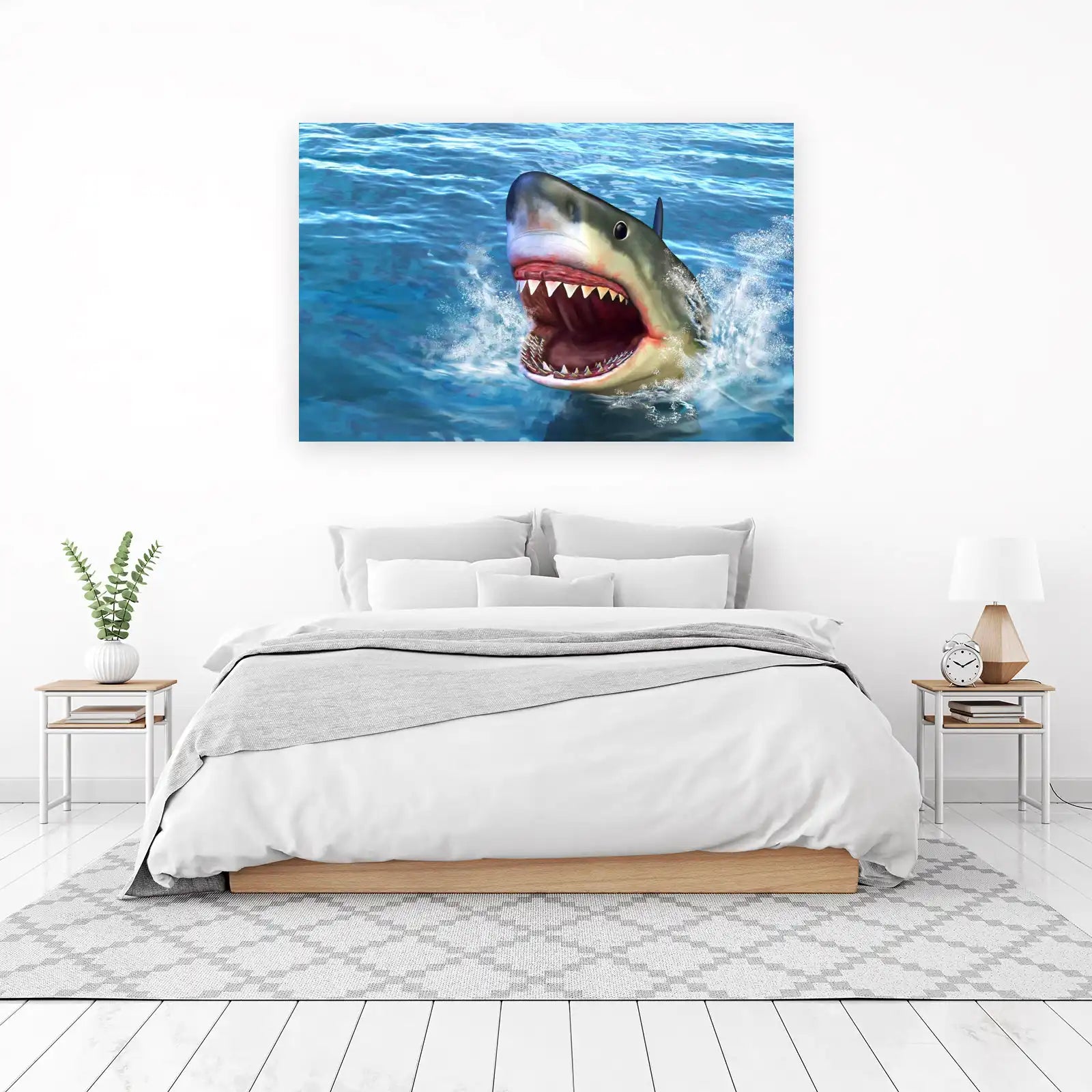 Fierce Shark Attack Ocean Wall Art
