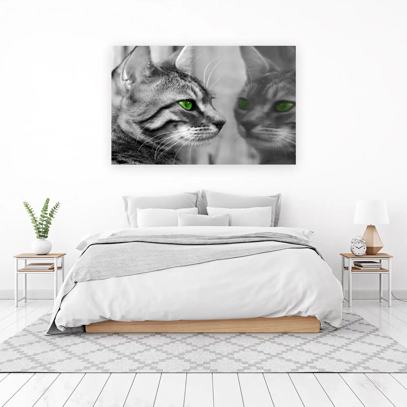 Mystic Green Eyes Cat Portrait Wall Art