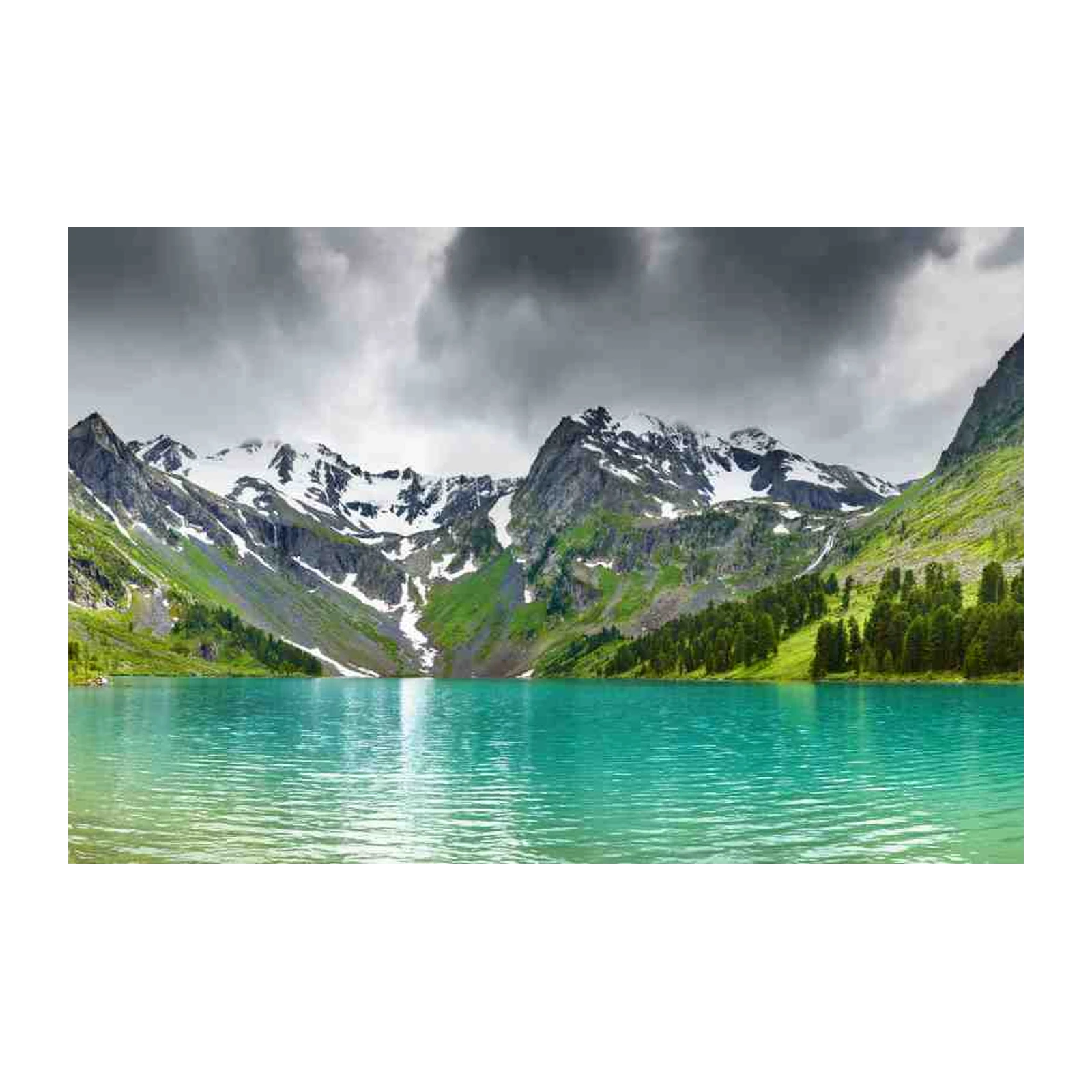 Turquoise Alpine Lake Mountain Serenity Wall Art
