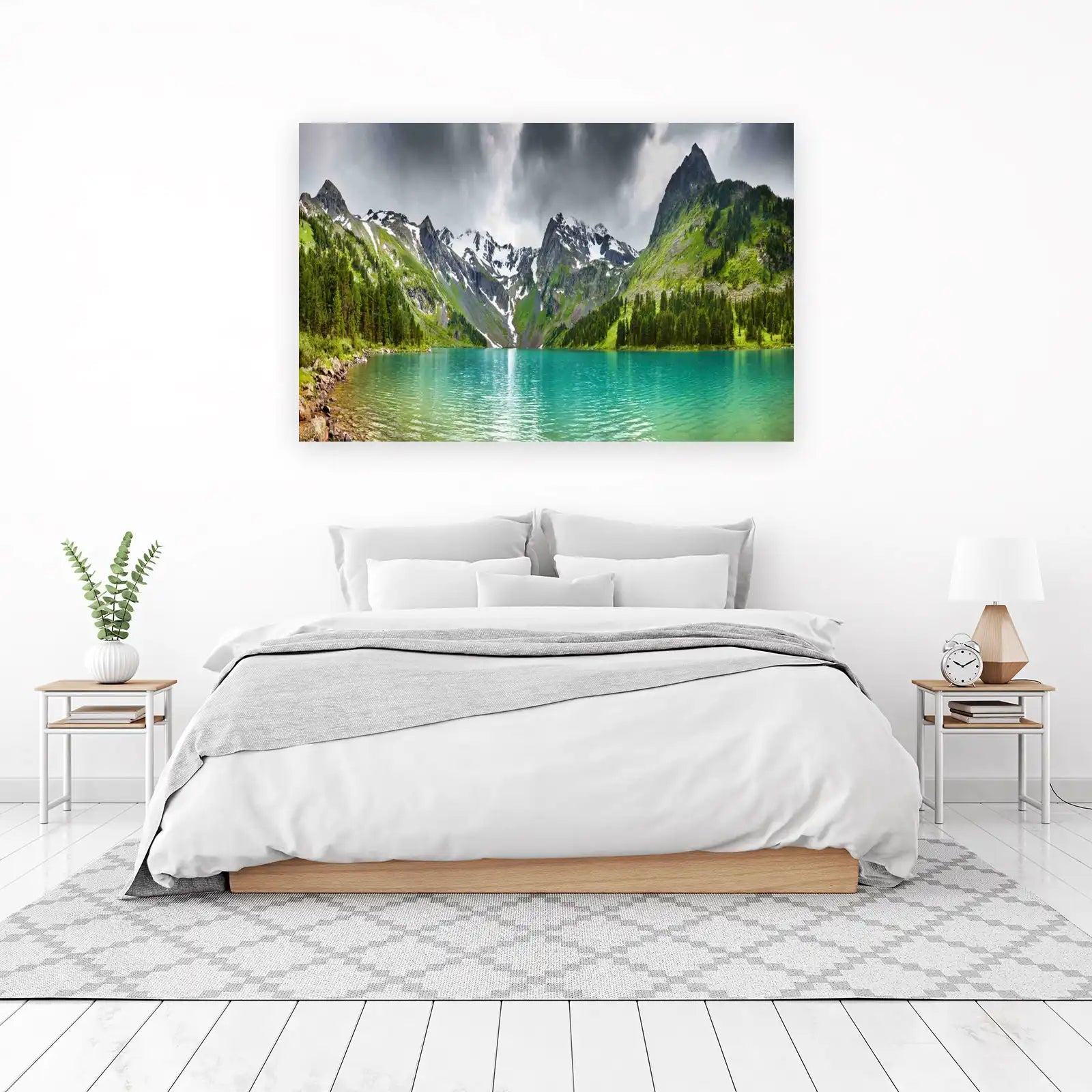 Turquoise Alpine Lake Mountain Serenity Wall Art