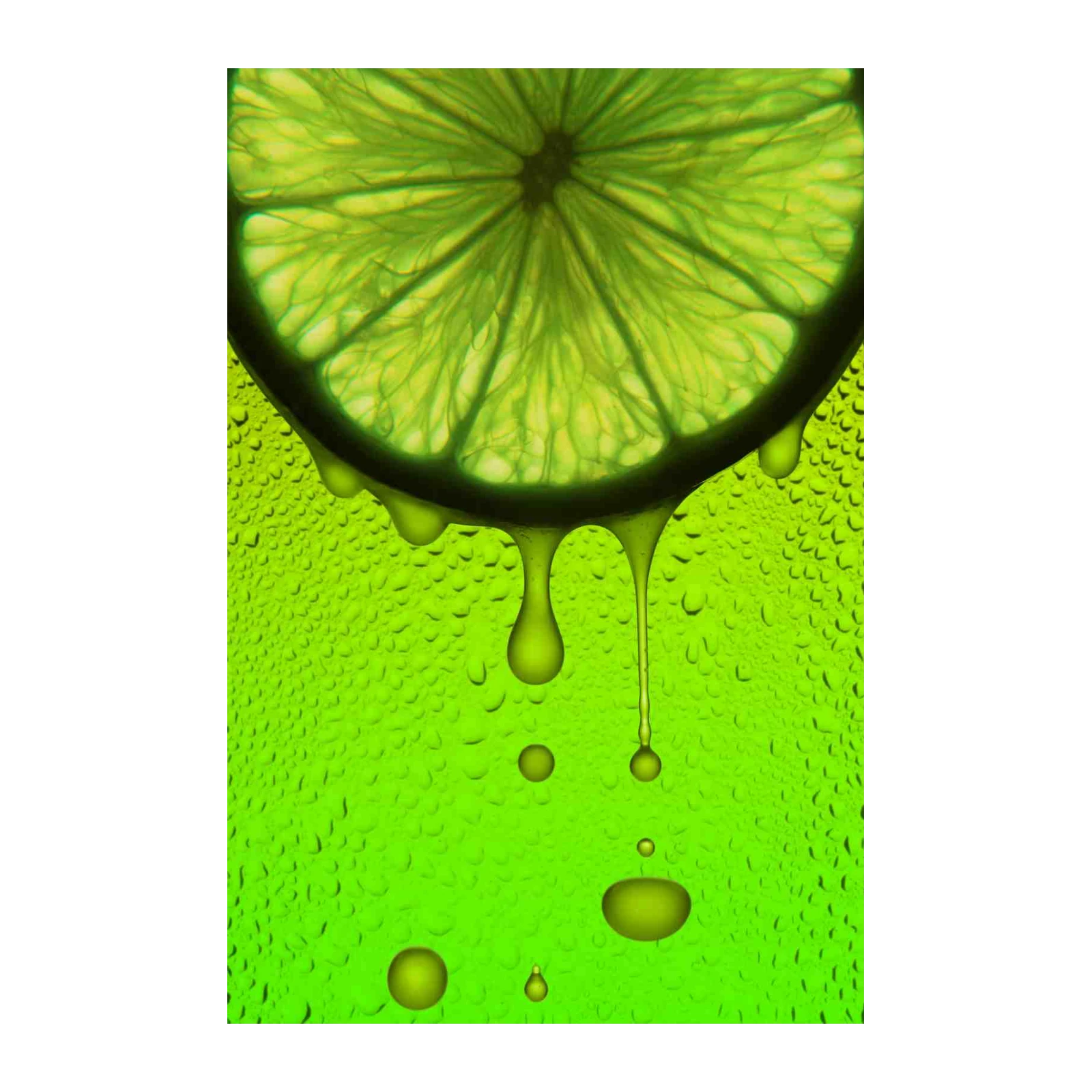 Vibrant Lime Slice Drip Art Wall Art