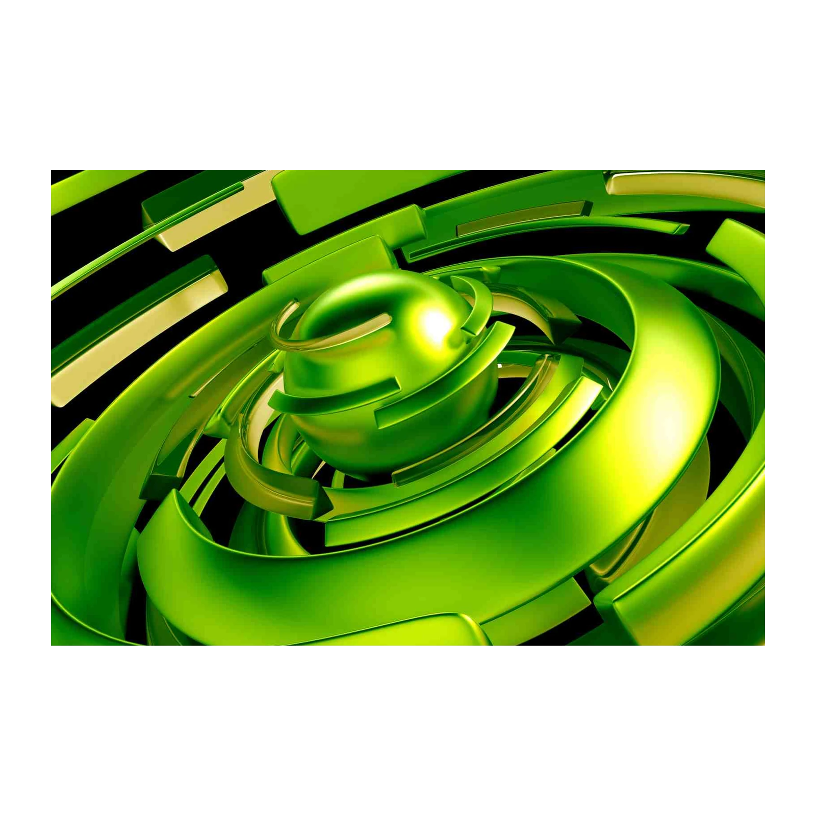 Abstract Green Swirls 3D Modern Art Wall Art
