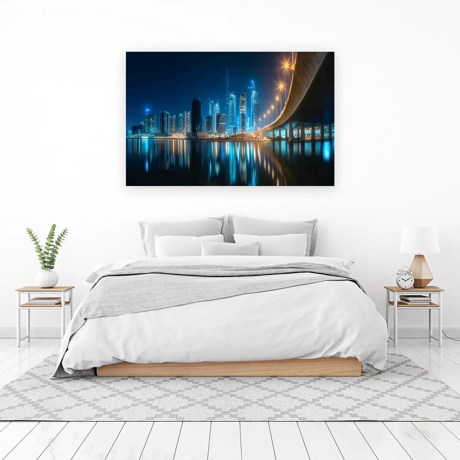 Dubai Skyline Night Cityscape Wall Art