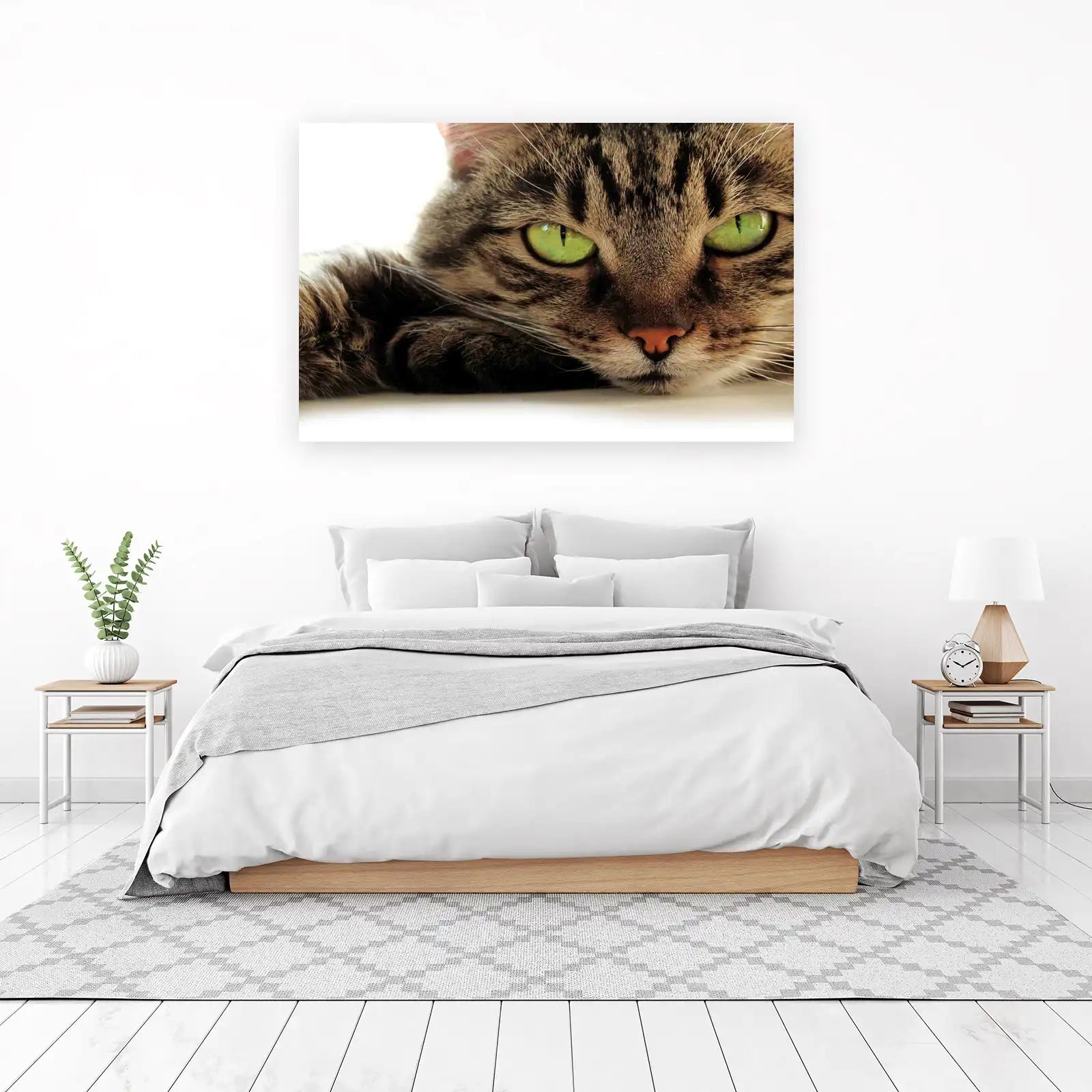 Captivating Green Eyes Tabby Cat Wall Art