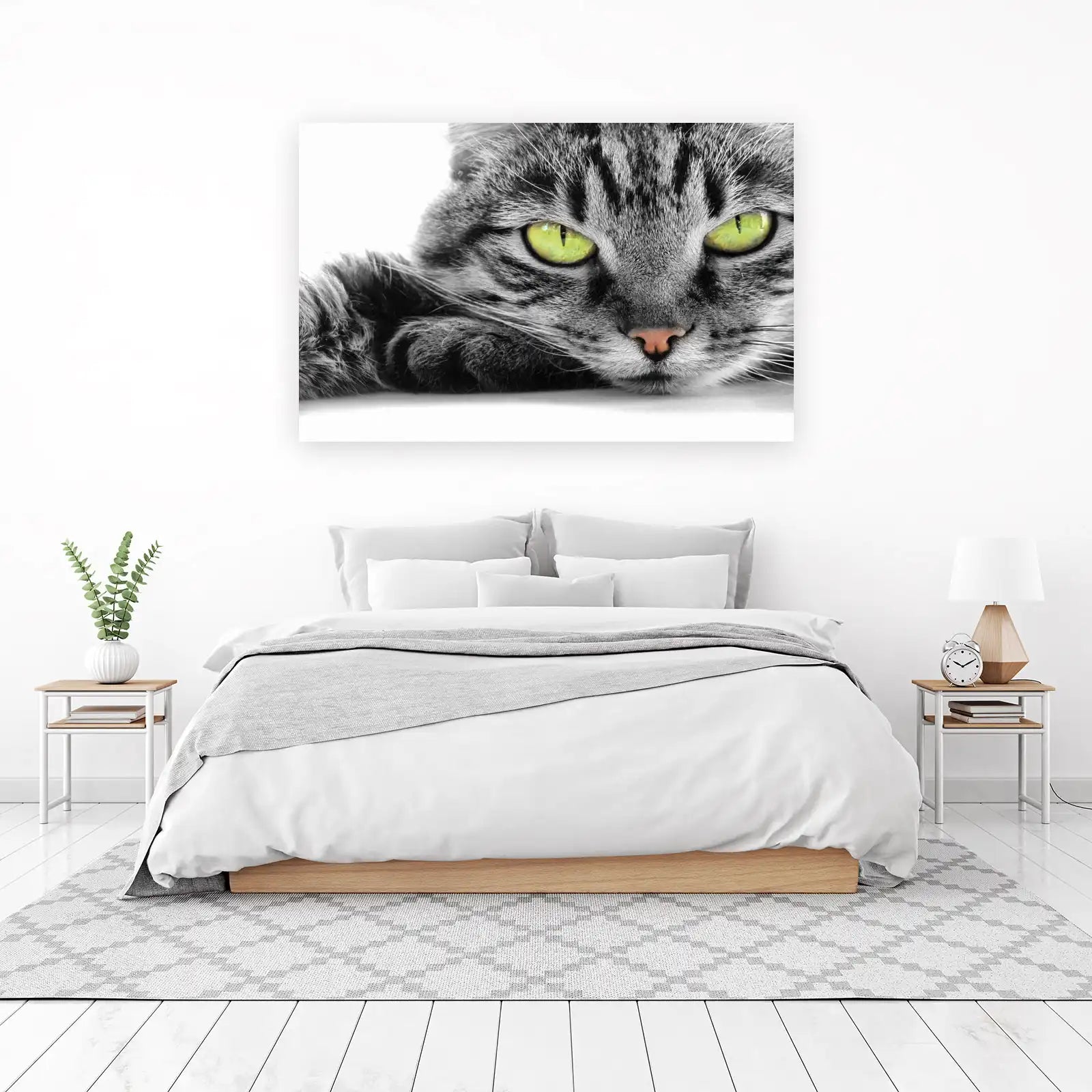 Intense Green Eyes Tabby Cat Wall Art