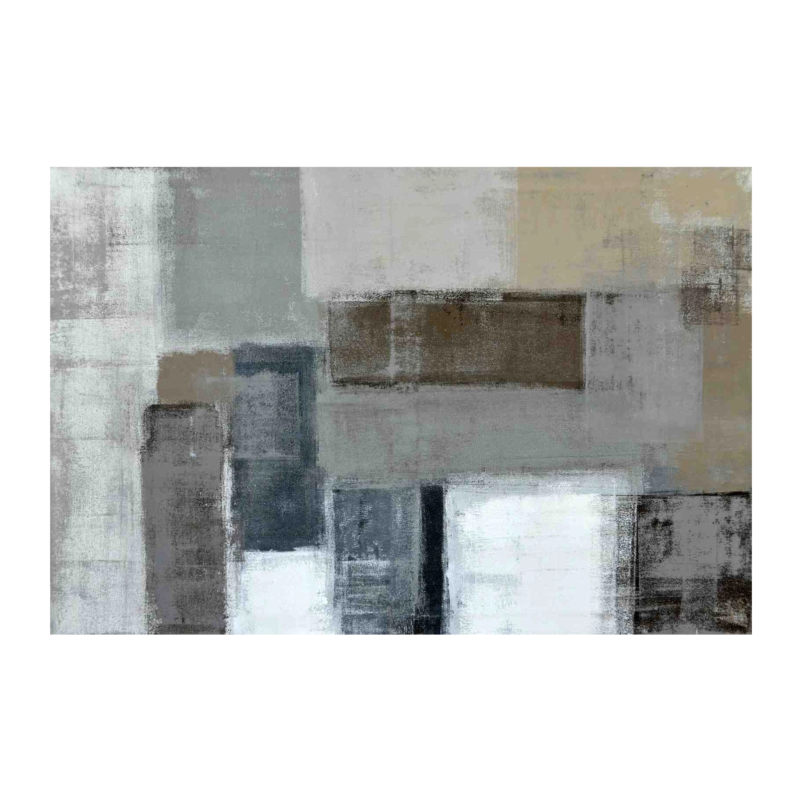 Abstract Geometric Beige & Grey Wall Art