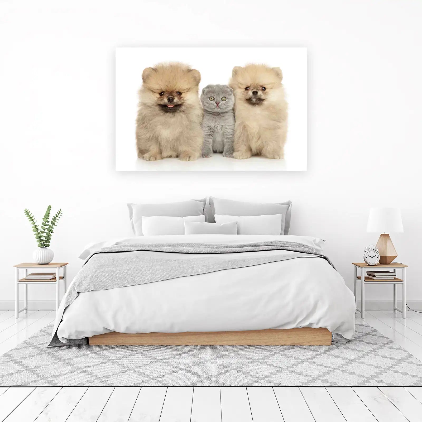 Adorable Puppy & Kitten Trio Wall Art