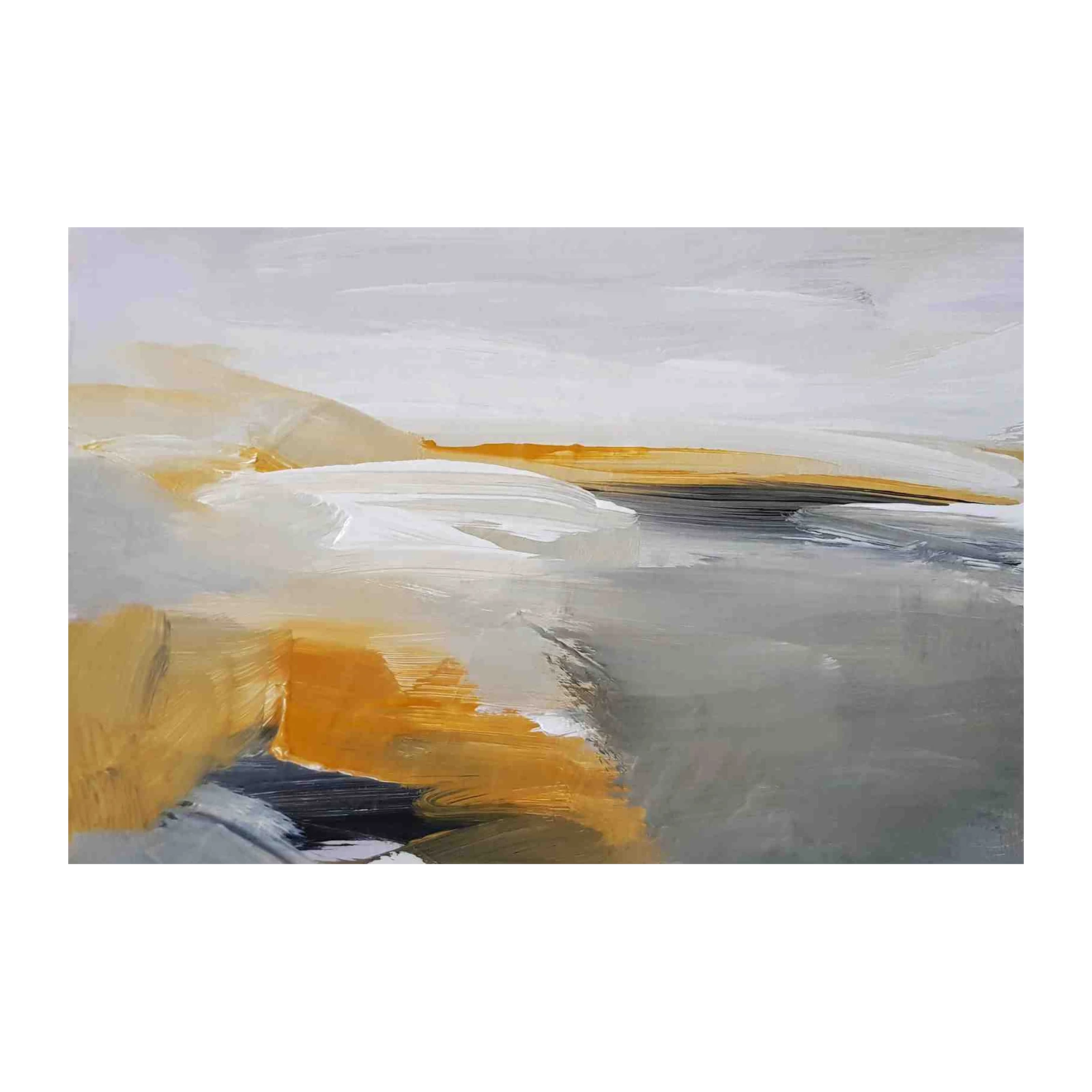 Abstract Landscape Golden Hues Wall Art