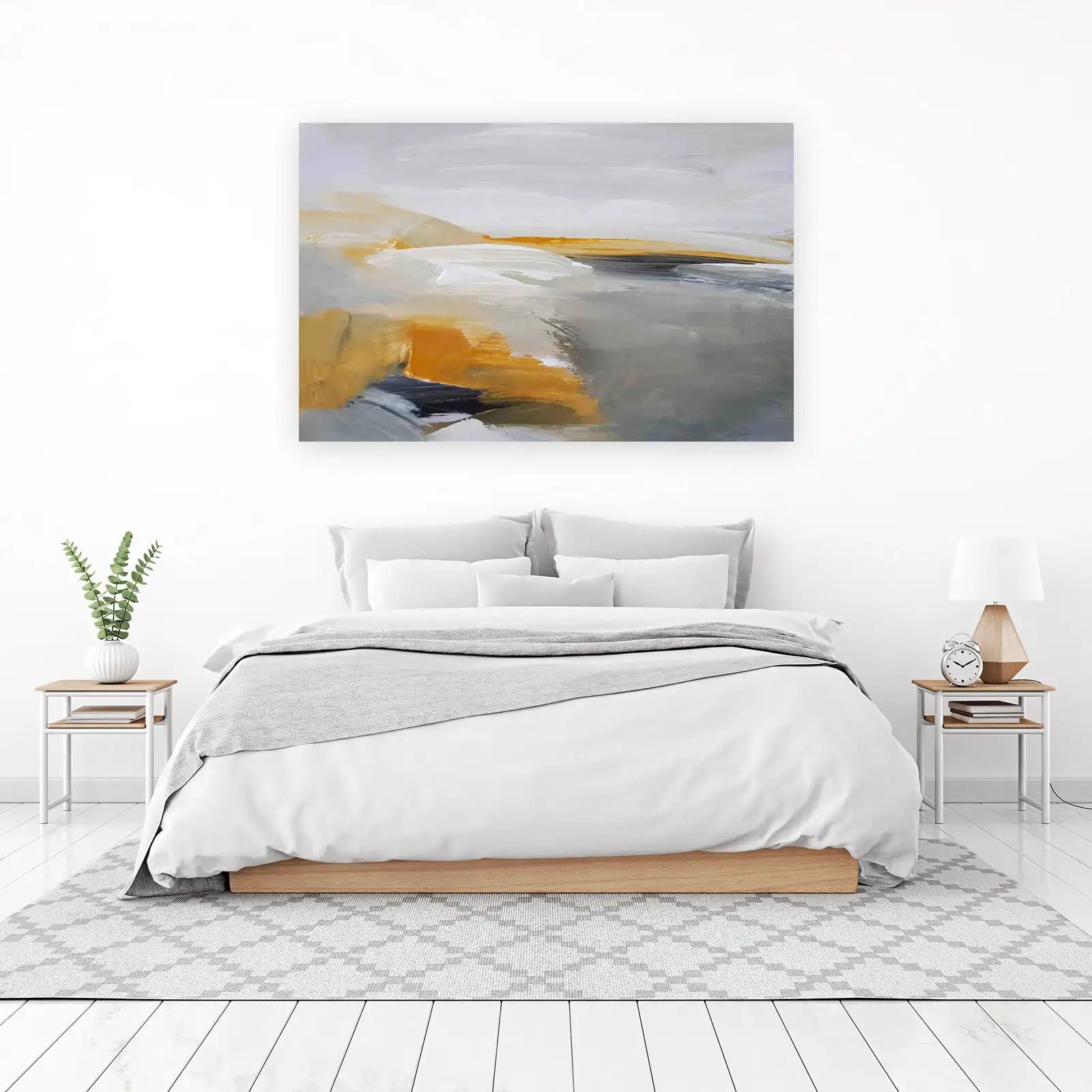 Abstract Landscape Golden Hues Wall Art