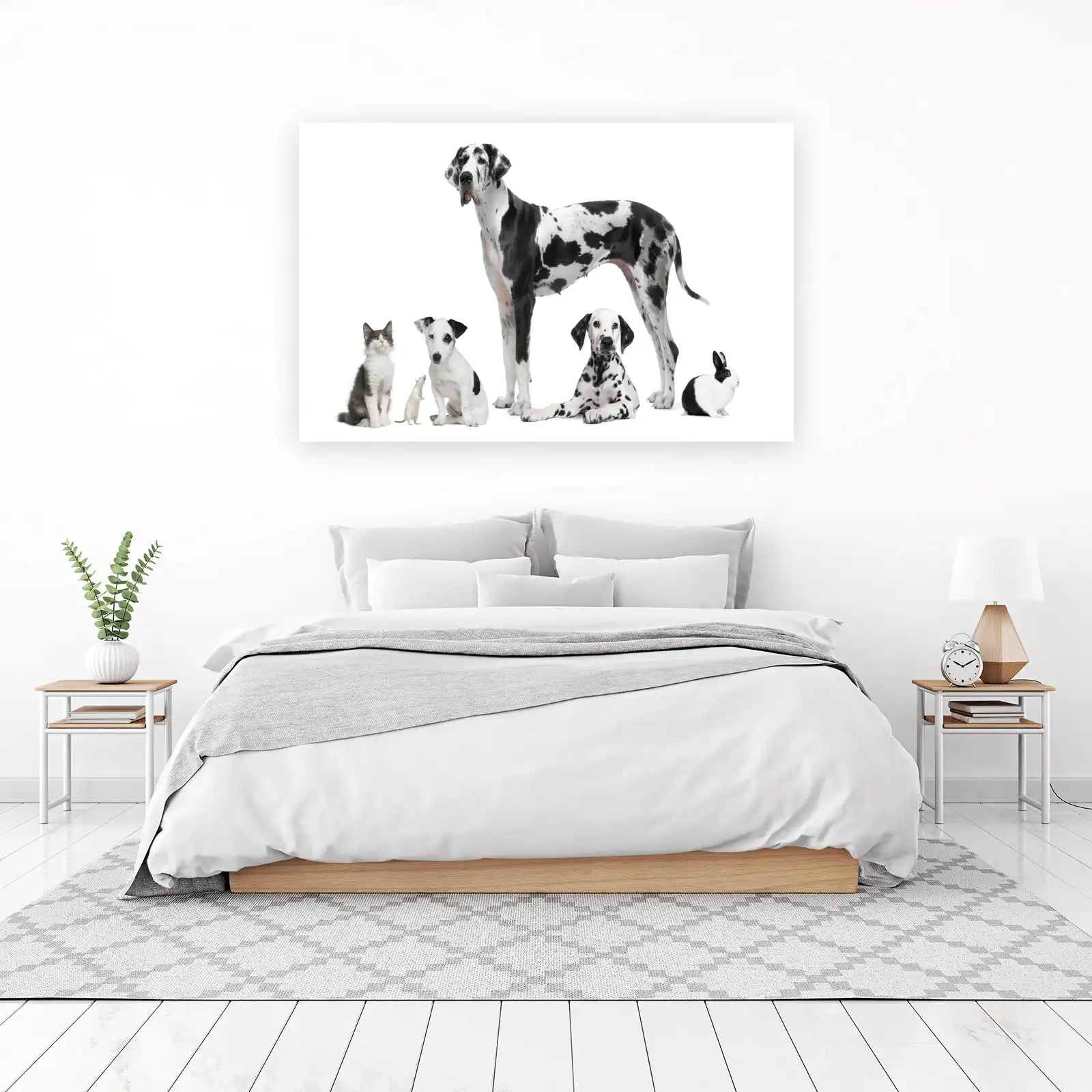 Adorable Pet Friends Duo Tone Wall Art