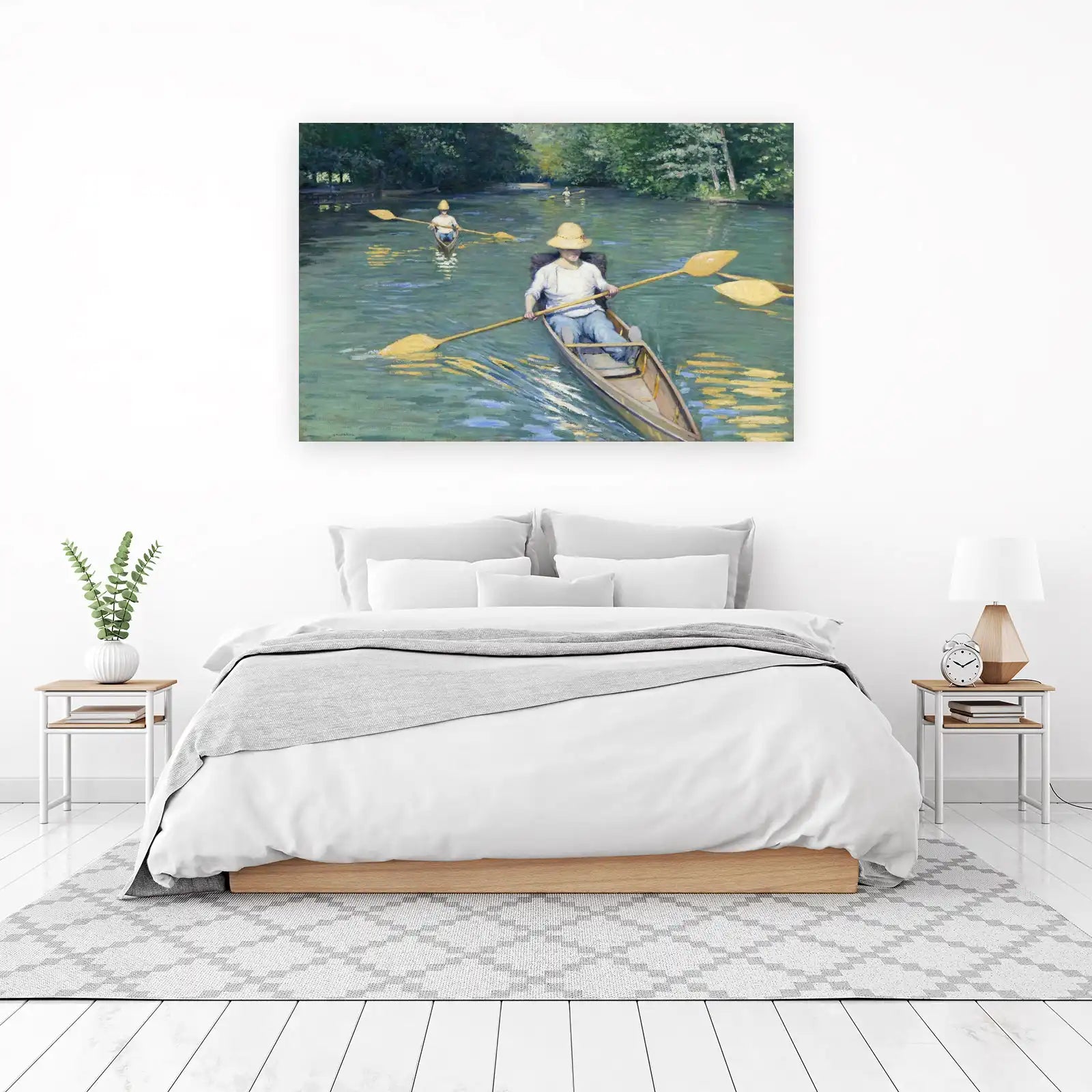 Serene Rowing Scene Impressionist Wall Art