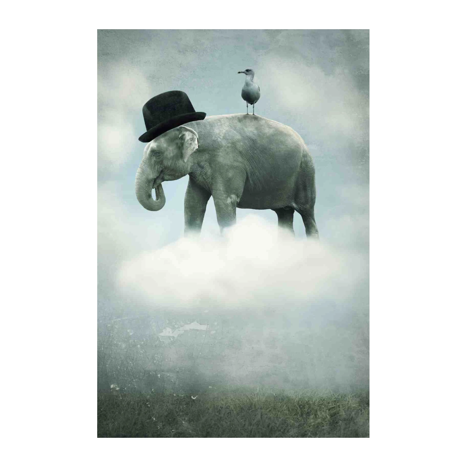 Whimsical Elephant Cloud Dream Wall Art