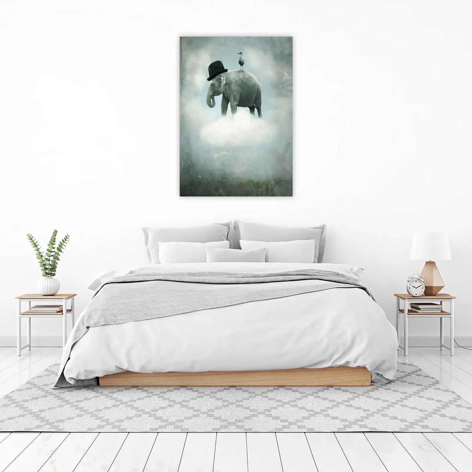 Whimsical Elephant Cloud Dream Wall Art