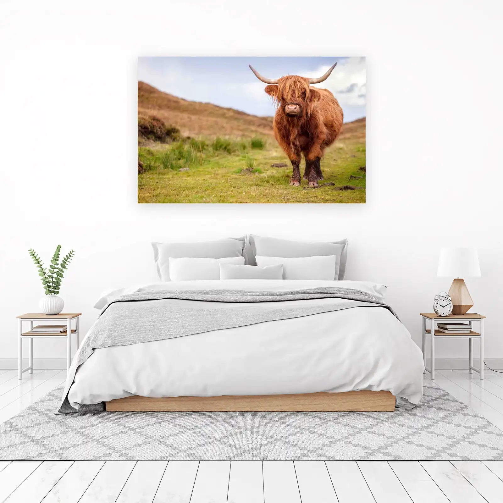 Majestic Highland Cow Rustic Nature Wall Art
