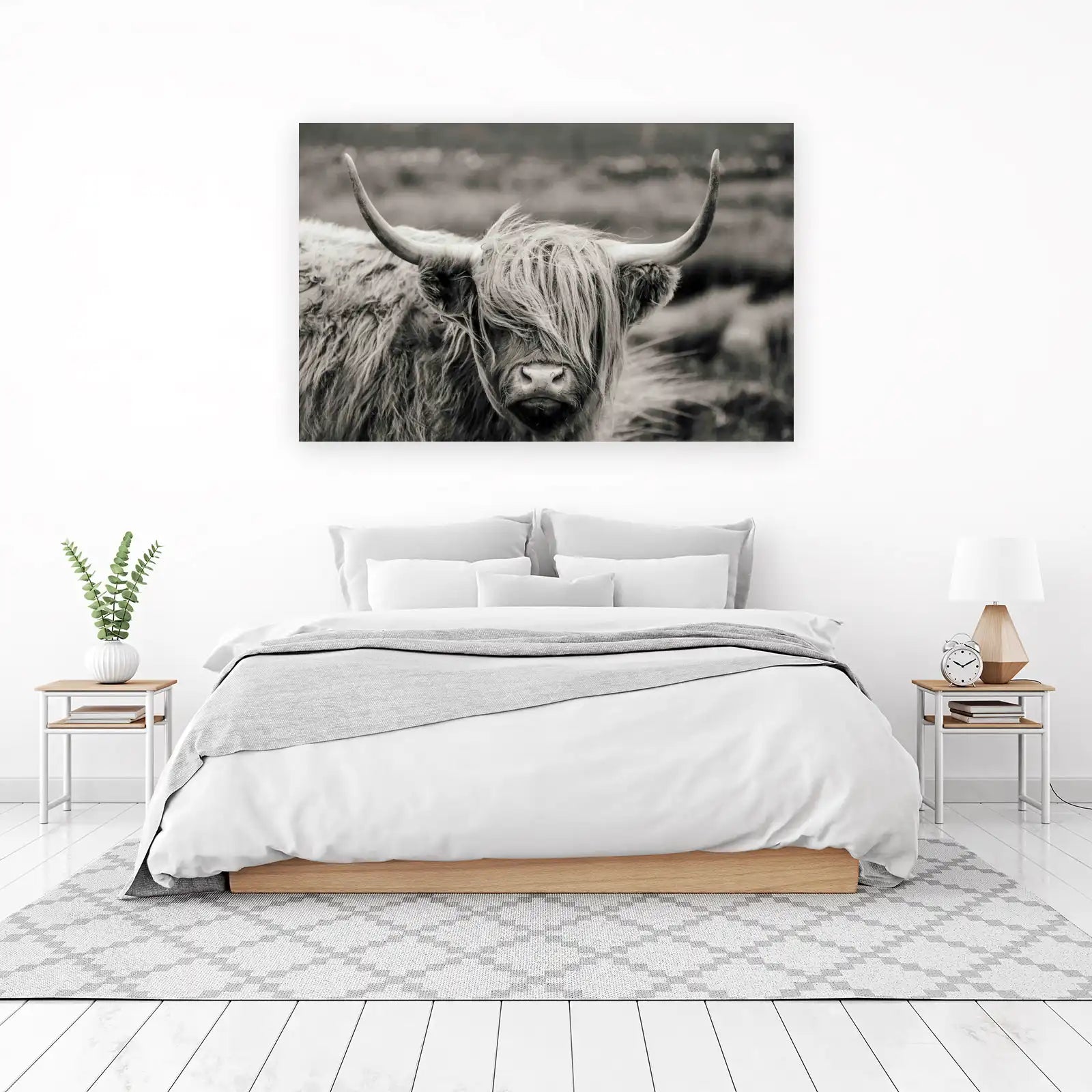 Majestic Highland Cow Portrait Wall Art