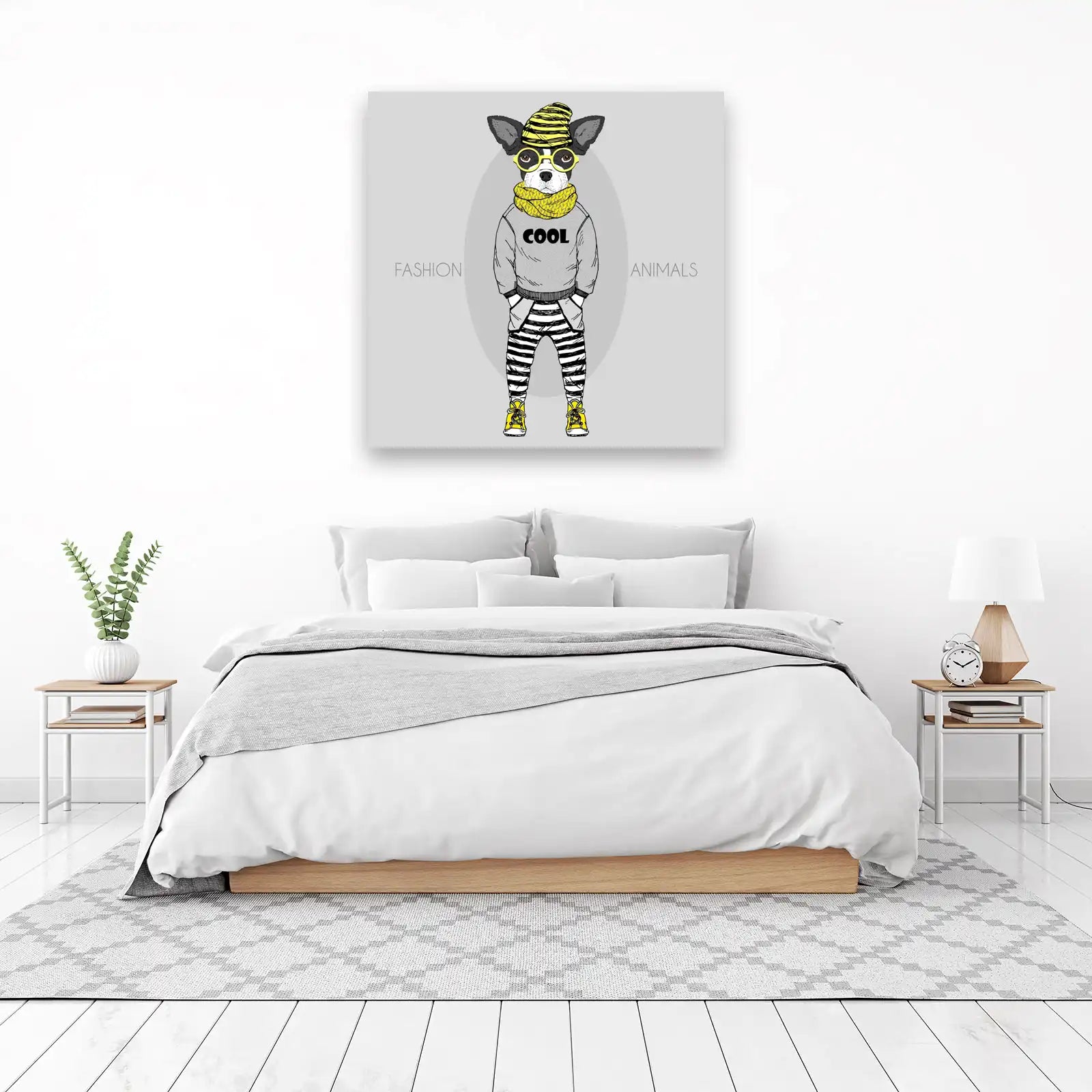 Chic Chihuahua in Yellow Beanie Wall Art