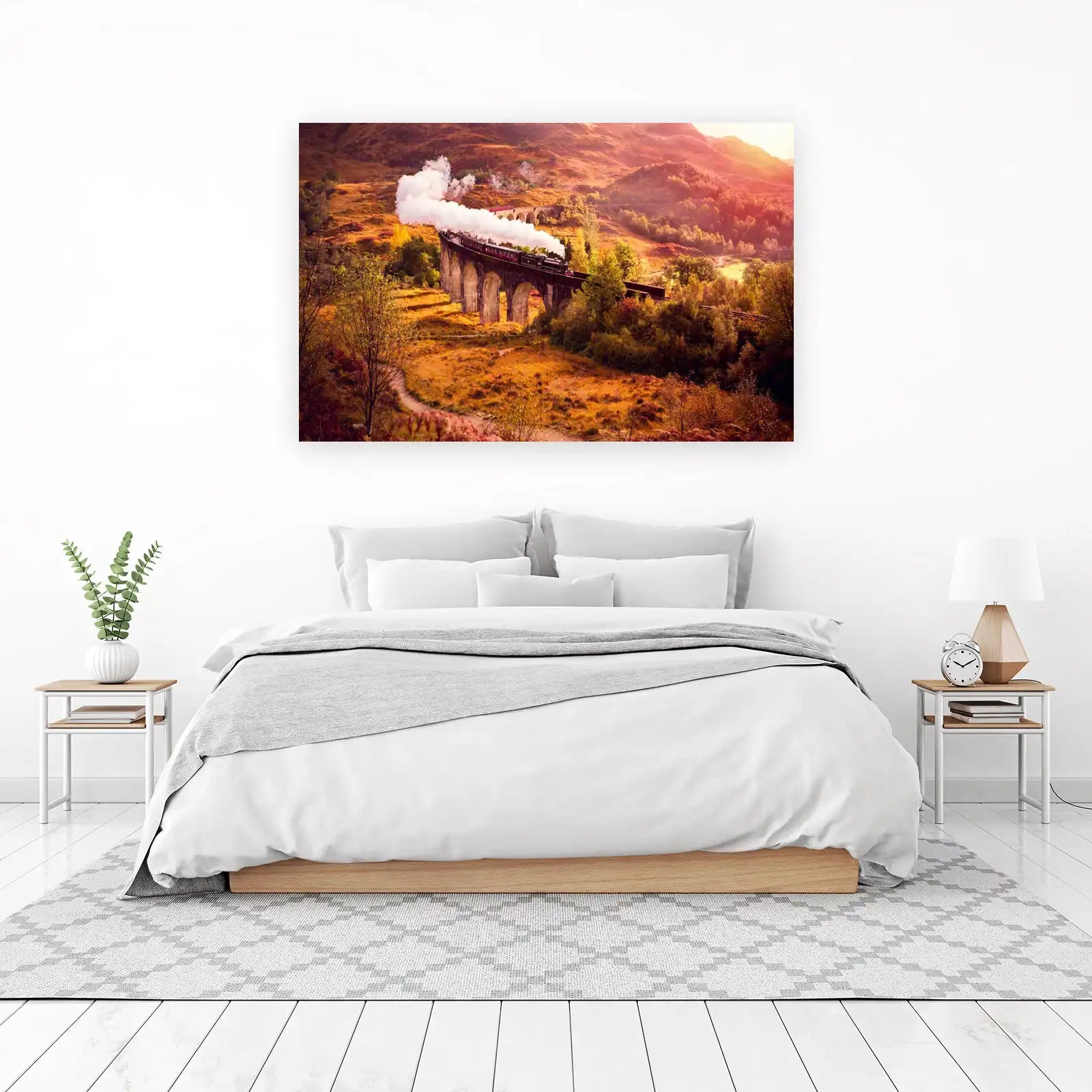 Vintage Steam Train Scotland Glenfinnan Viaduct Wall Art