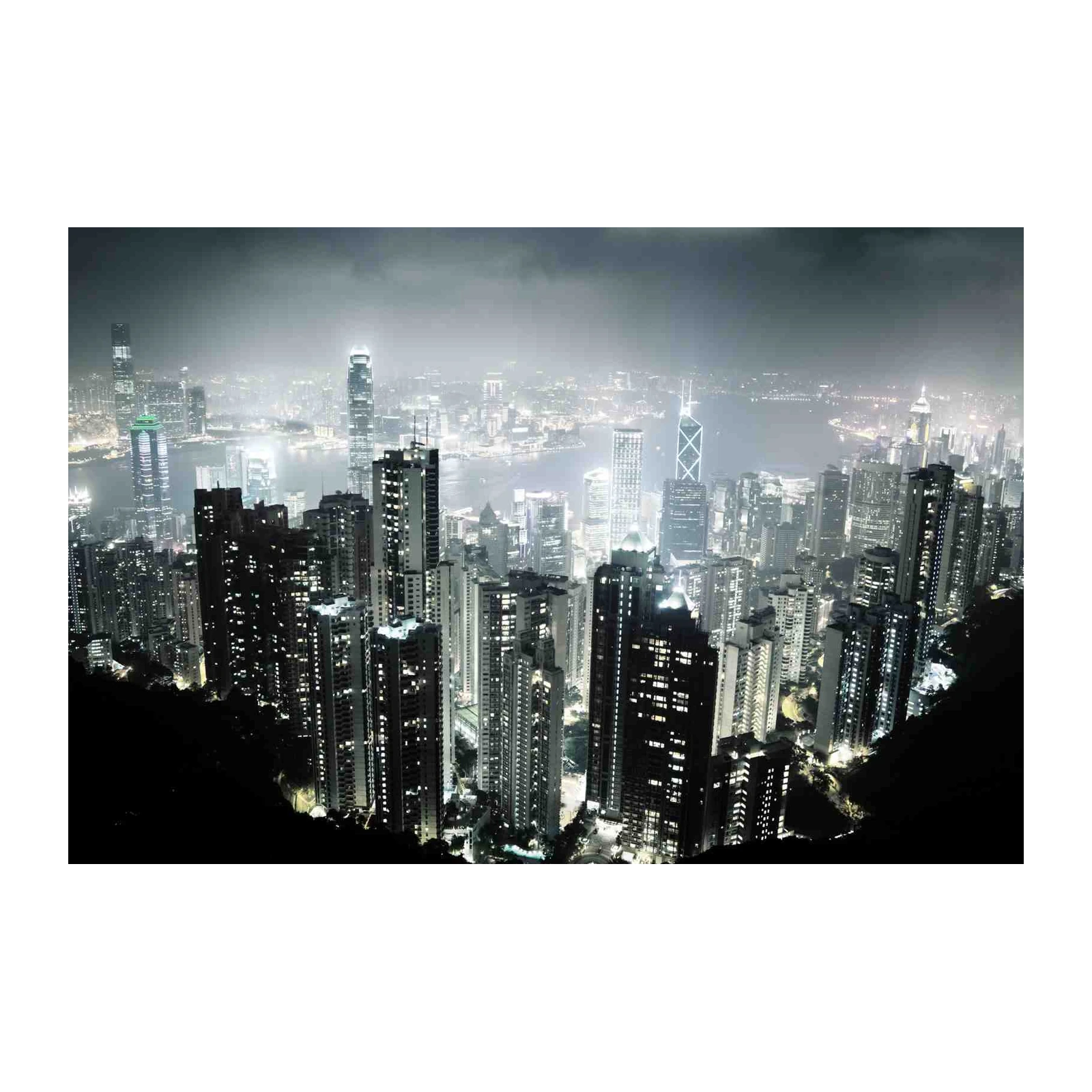 Dramatic Hong Kong Skyline Night Wall Art
