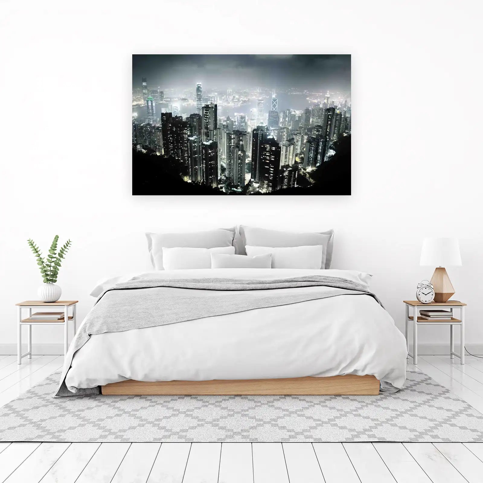 Dramatic Hong Kong Skyline Night Wall Art