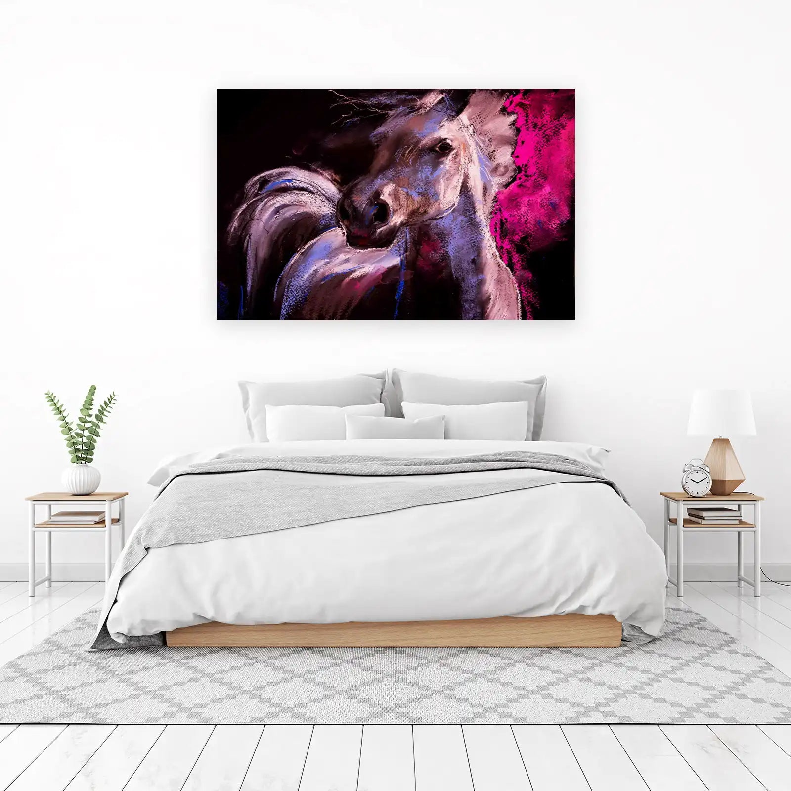 Dynamic Horse Portrait Pastel Wall Art