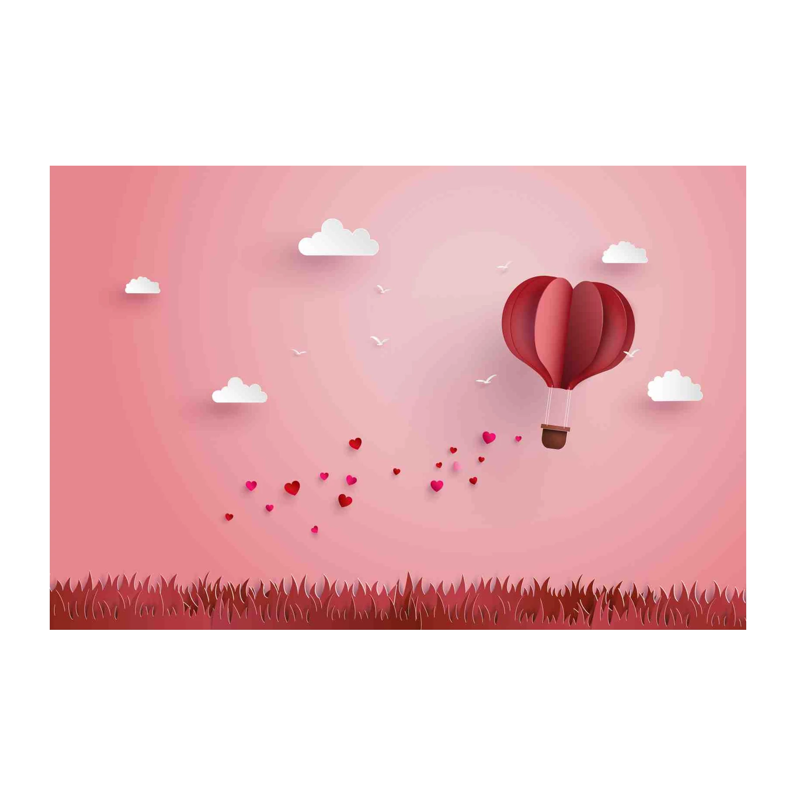 Romantic Hot Air Balloon Heart Wall Art