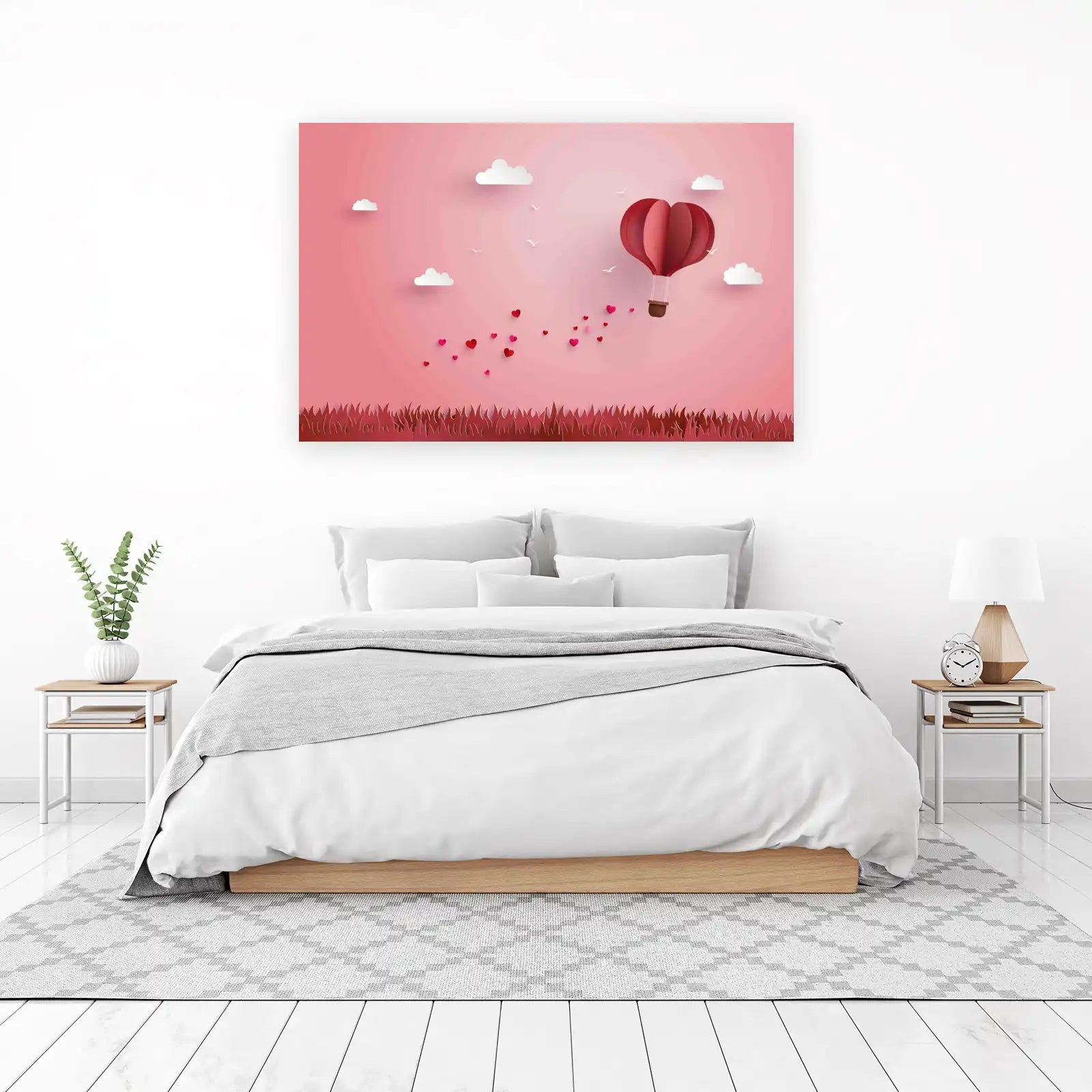 Romantic Hot Air Balloon Heart Wall Art