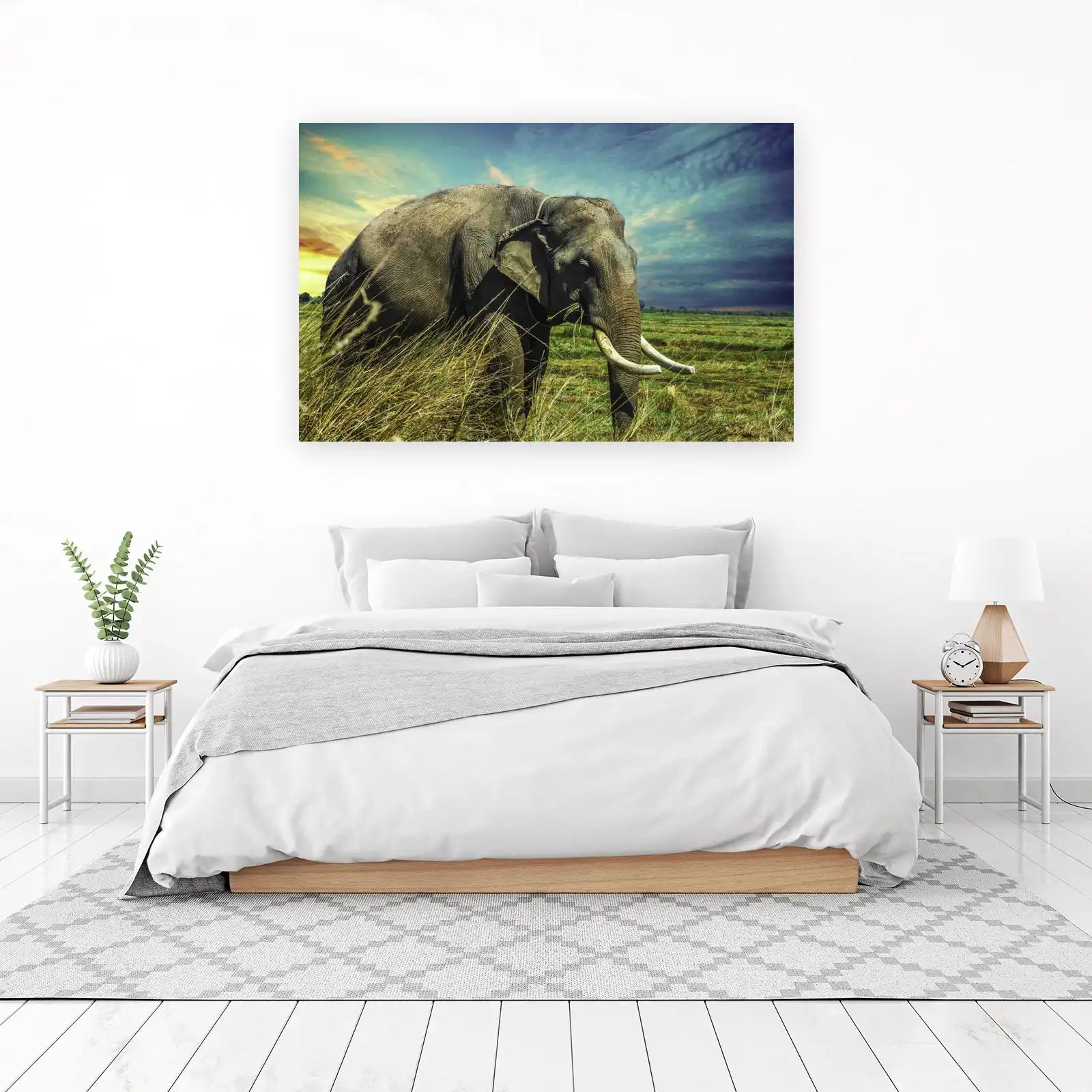 Majestic Elephant in Savannah Wall Art