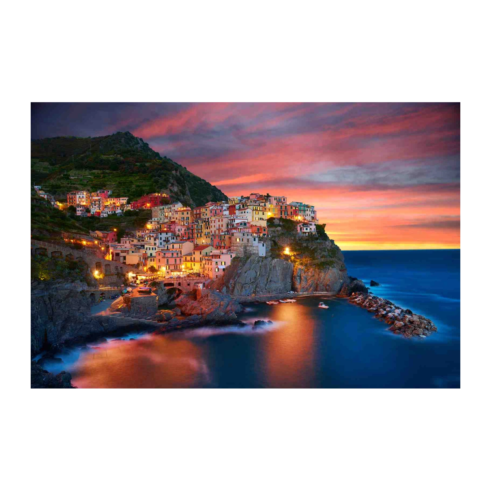 Cinque Terre Sunset Coastal Village Wall Art