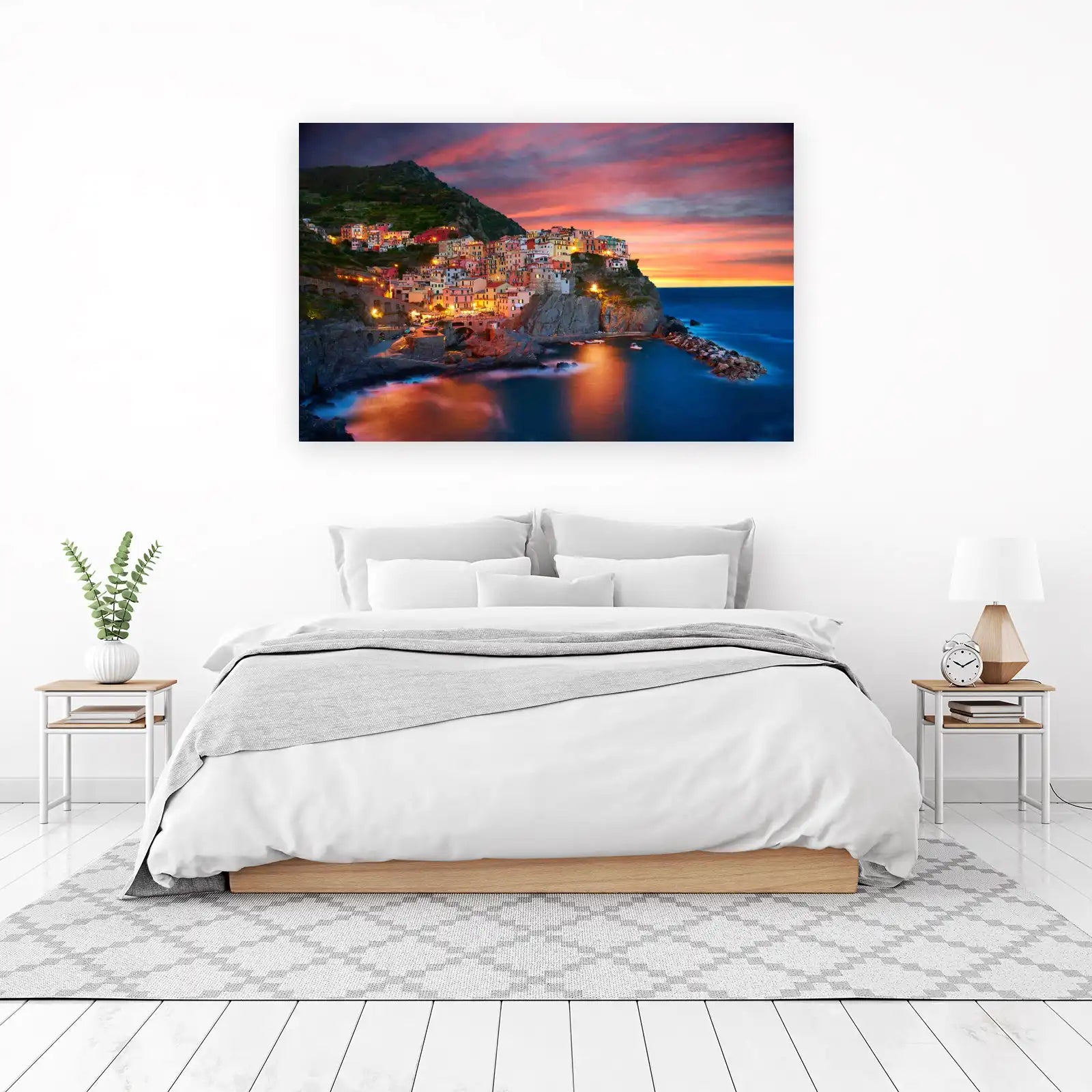 Cinque Terre Sunset Coastal Village Wall Art
