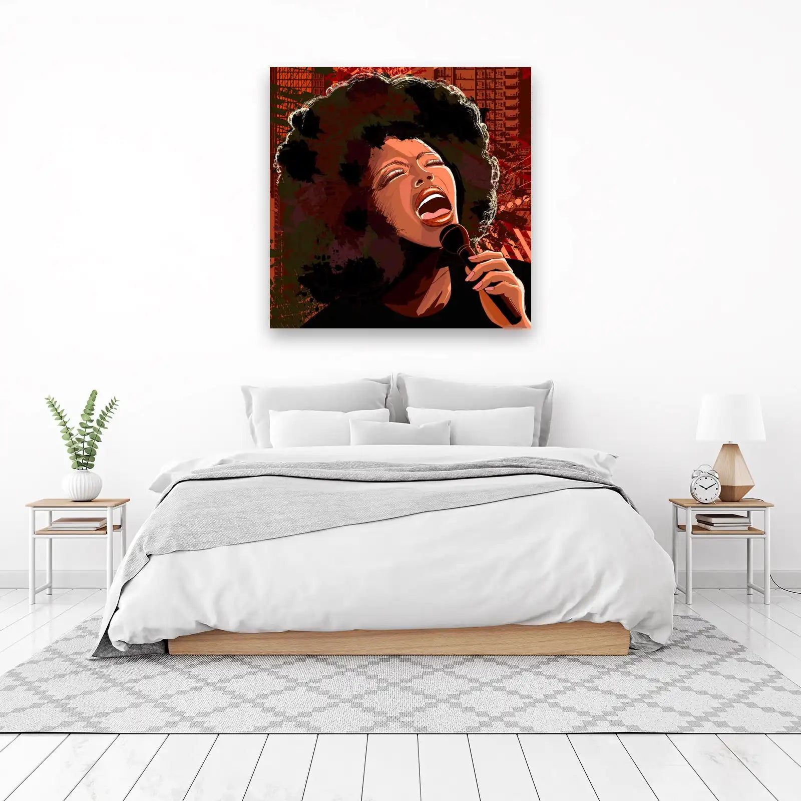 Soulful Singer with Afro Wall Art