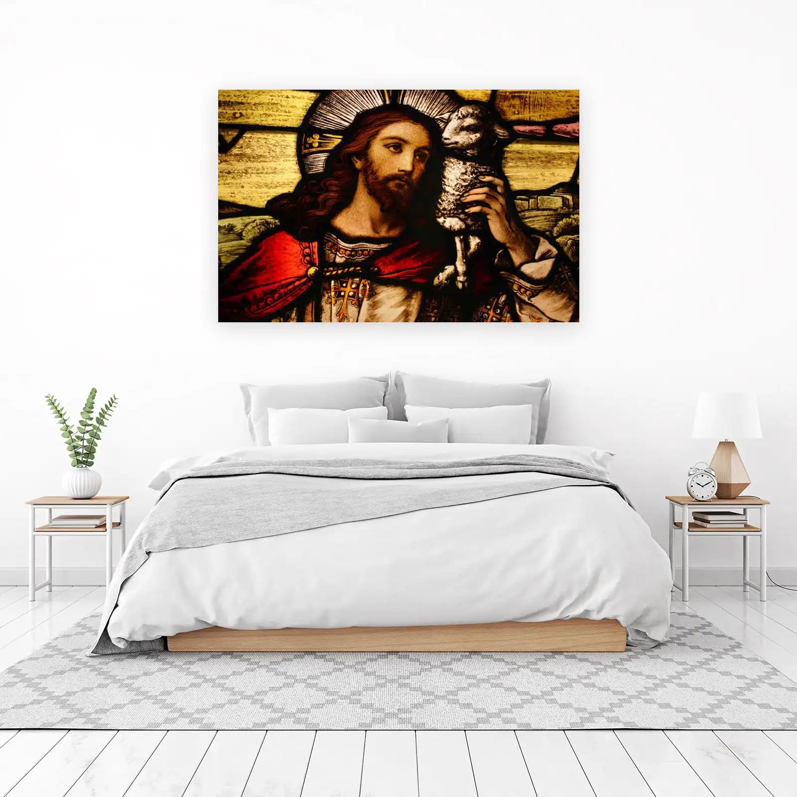 Sacred Lamb Jesus Stained Glass Wall Art