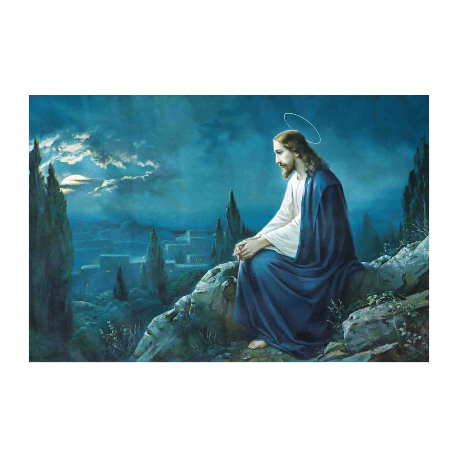 Meditating Christ on Mount Wall Art