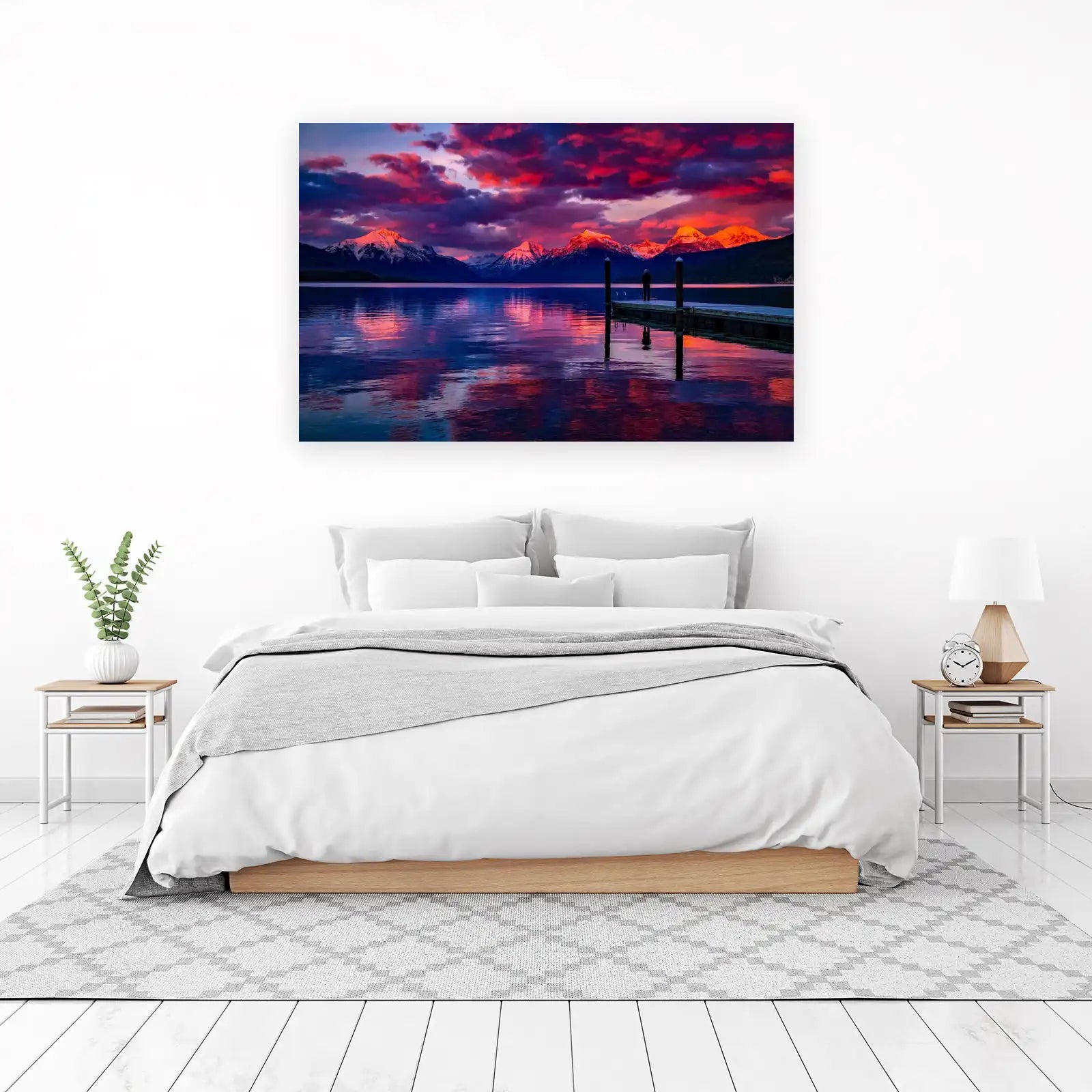 Majestic Sunset Lake & Mountains Wall Art