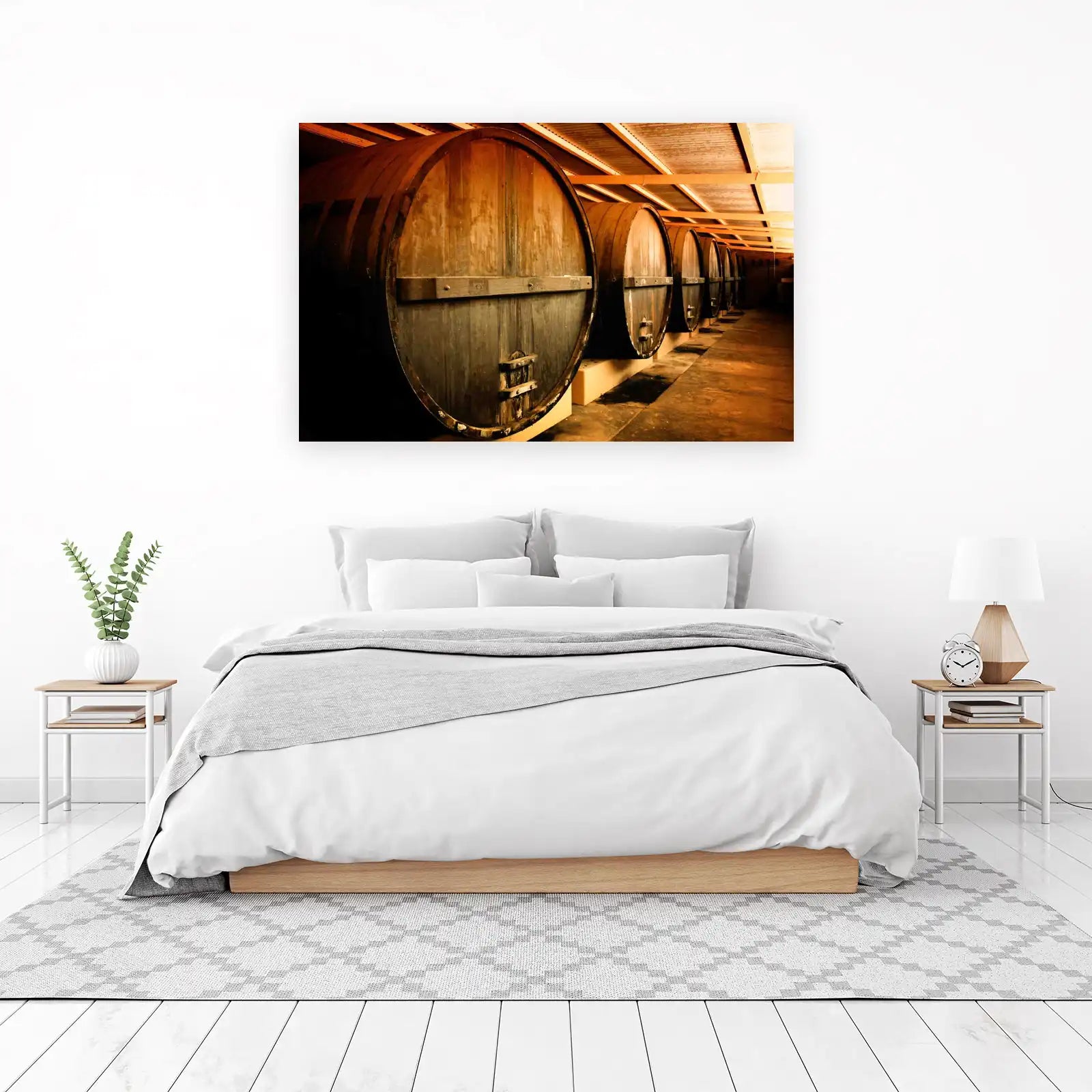 Rustic Oak Barrels Winery Wall Art Wall Art