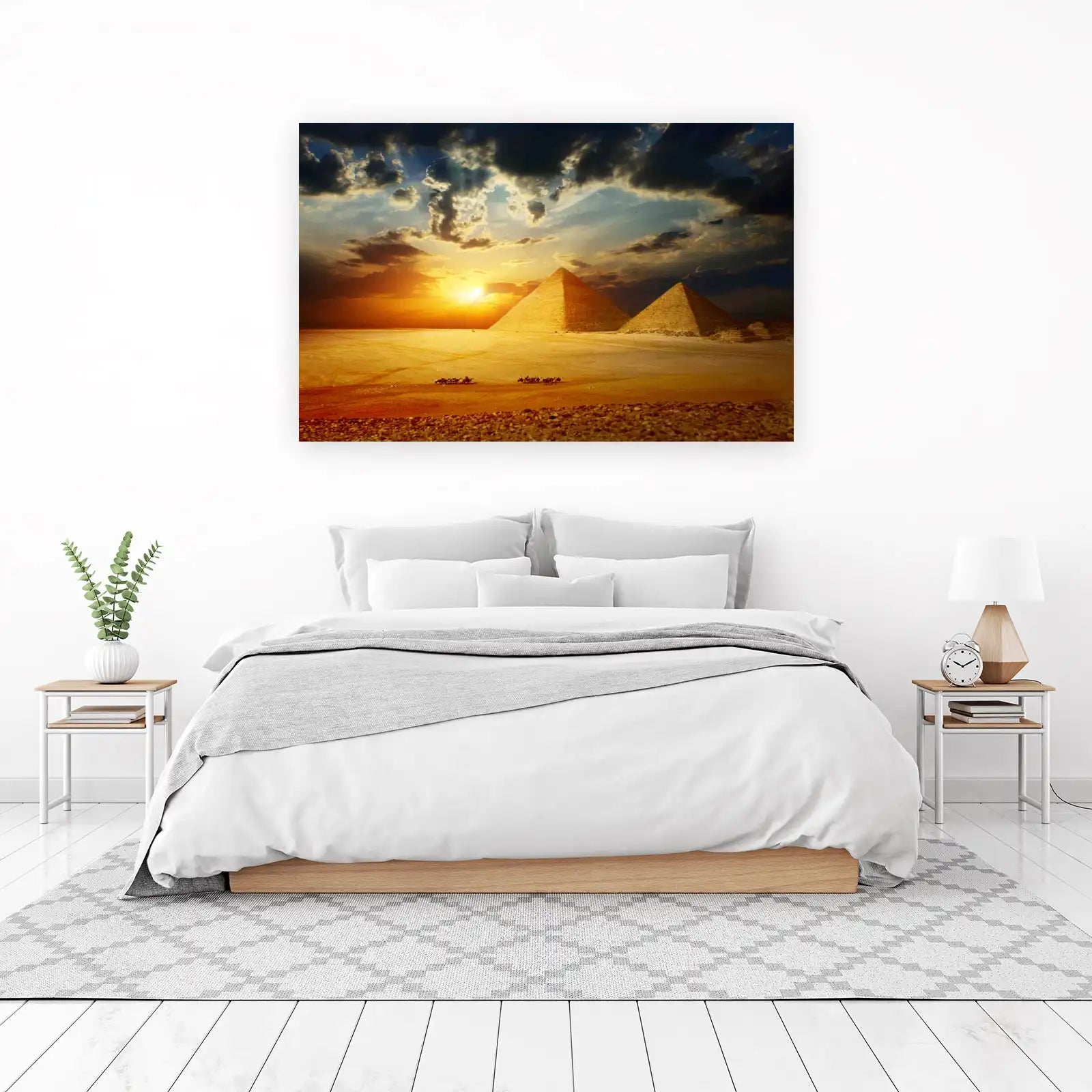 Majestic Pyramids Desert Sunset Wall Art