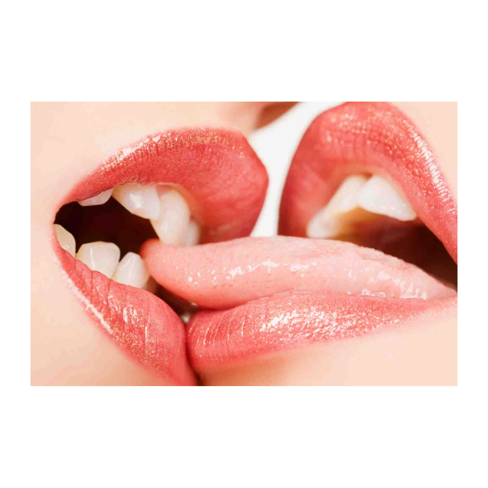 Sensual Kiss Lips Tongue Art Wall Art