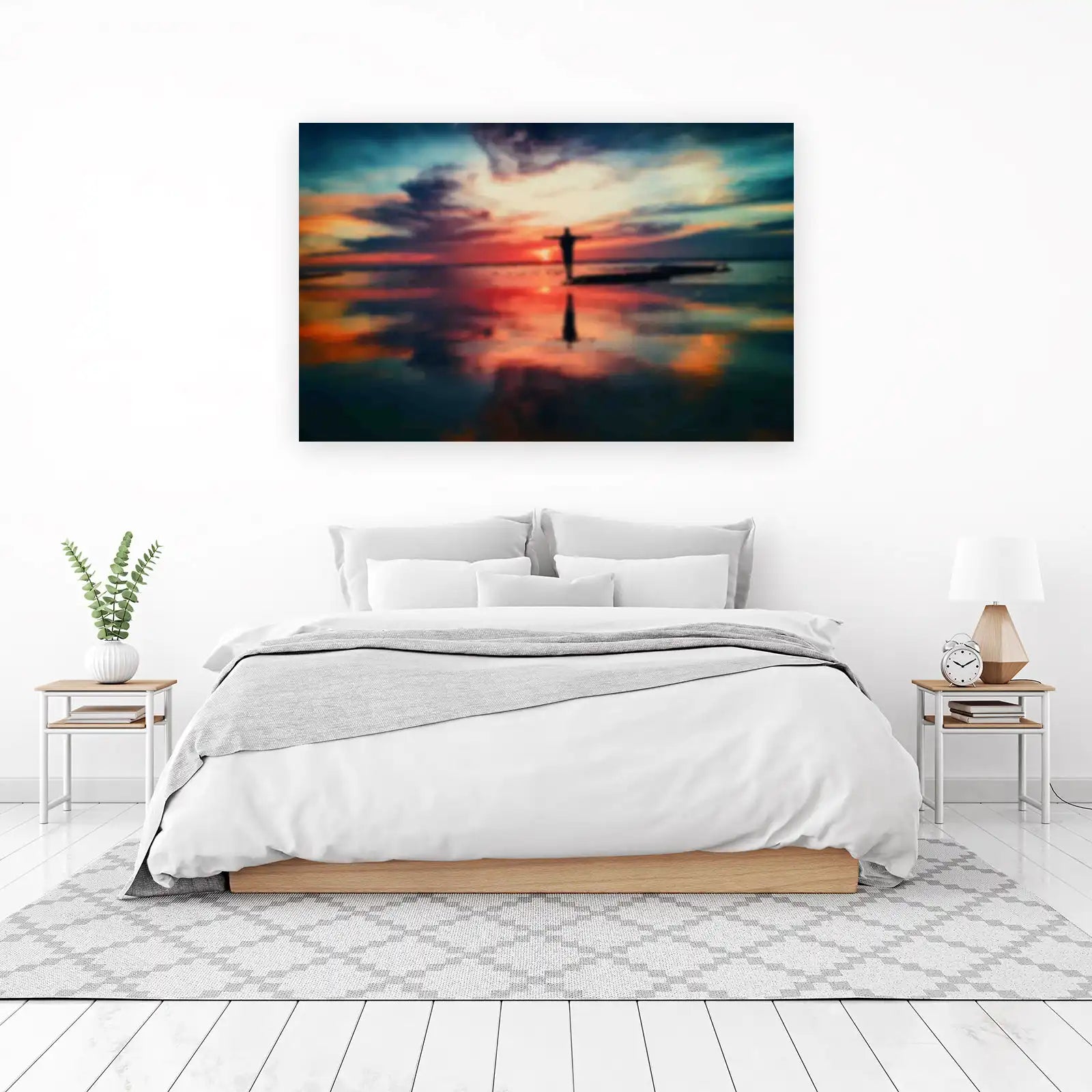 Serene Sunset Silhouette Wall Art